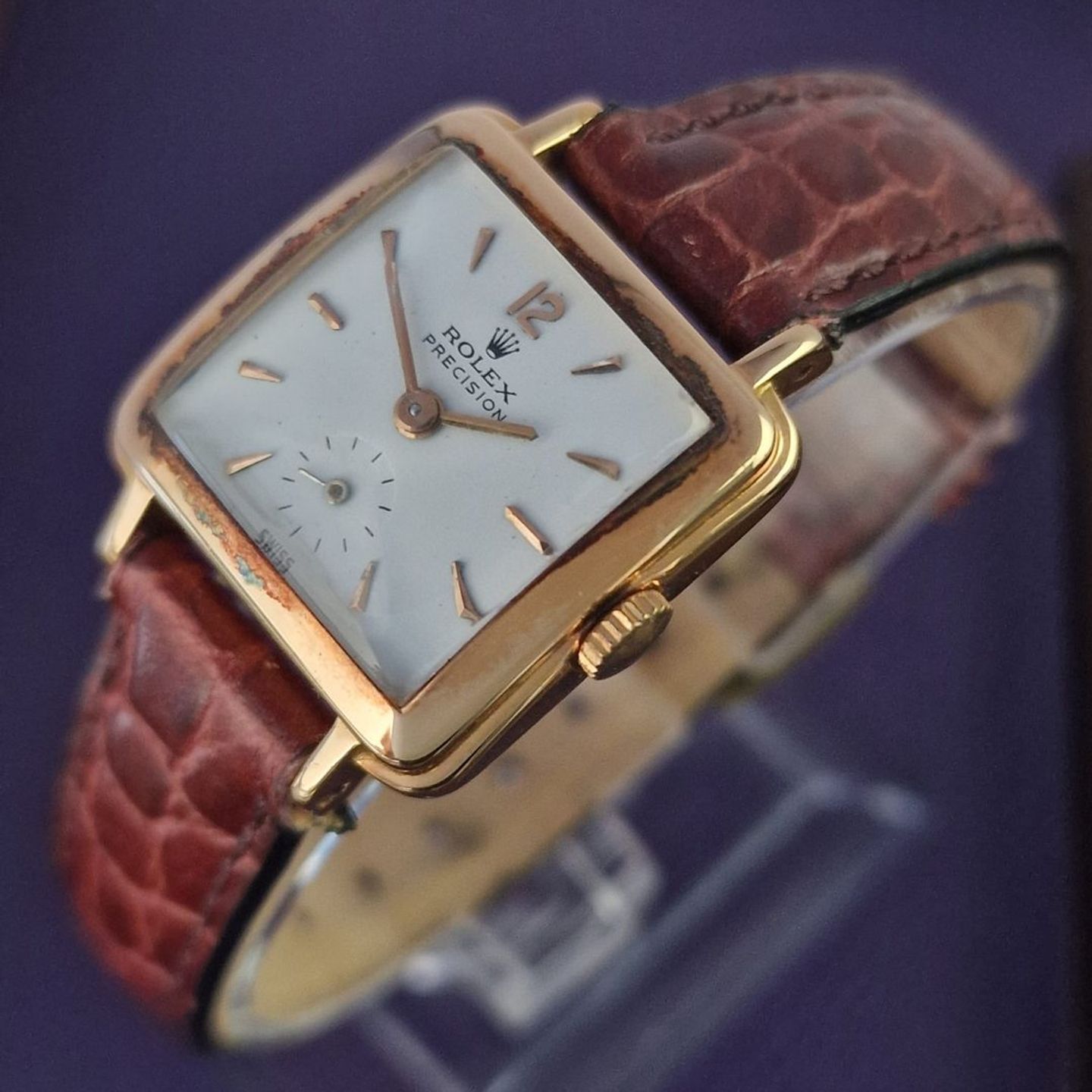 Rolex Vintage 4663 (1938) - Wit wijzerplaat 24mm Roségoud (4/8)