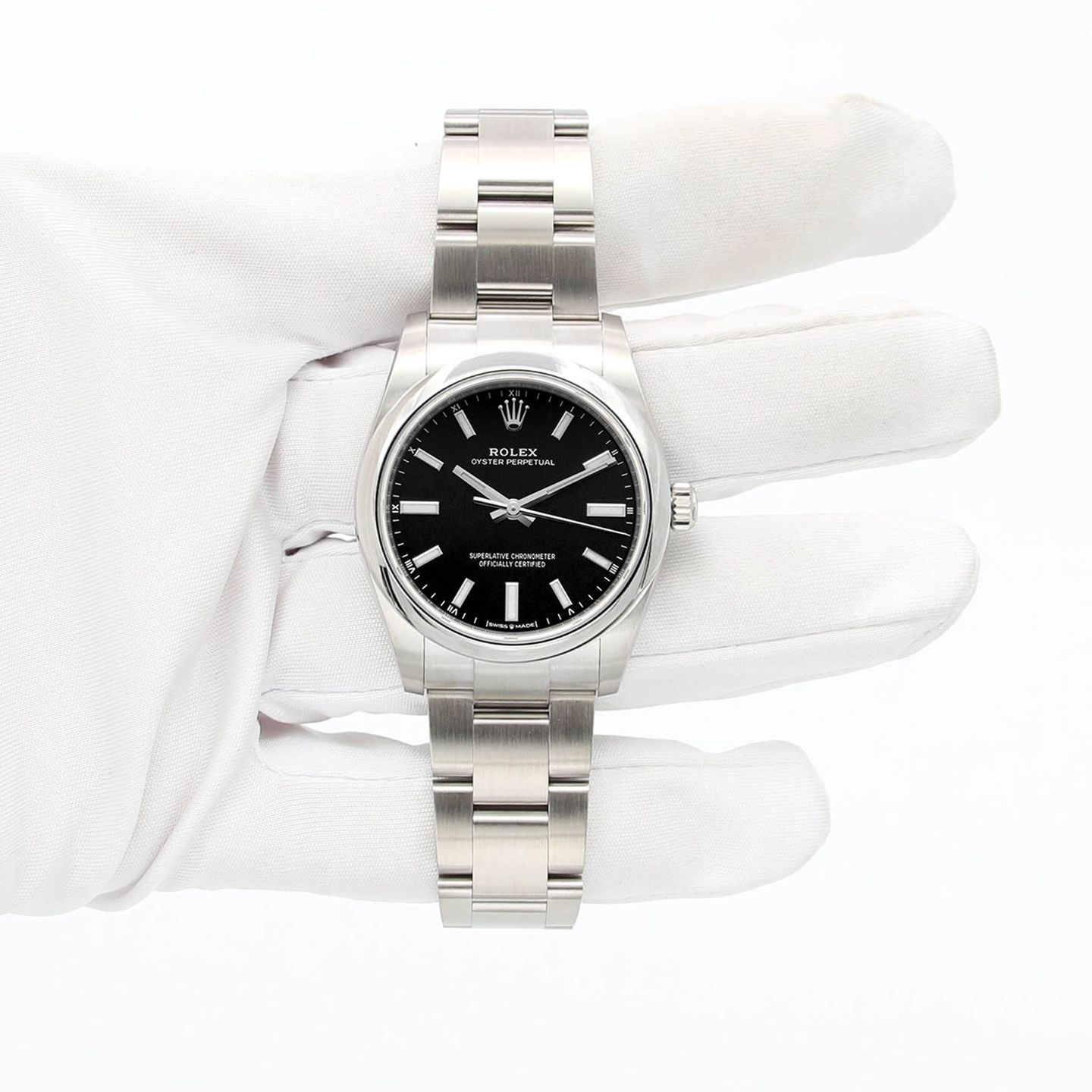 Rolex Oyster Perpetual 34 124200 (2021) - Zwart wijzerplaat 34mm Staal (2/6)