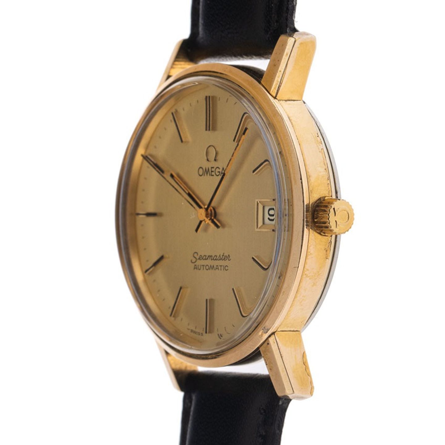 Omega Seamaster 166.0202 (1979) - Champagne dial 35 mm Gold/Steel case (4/8)
