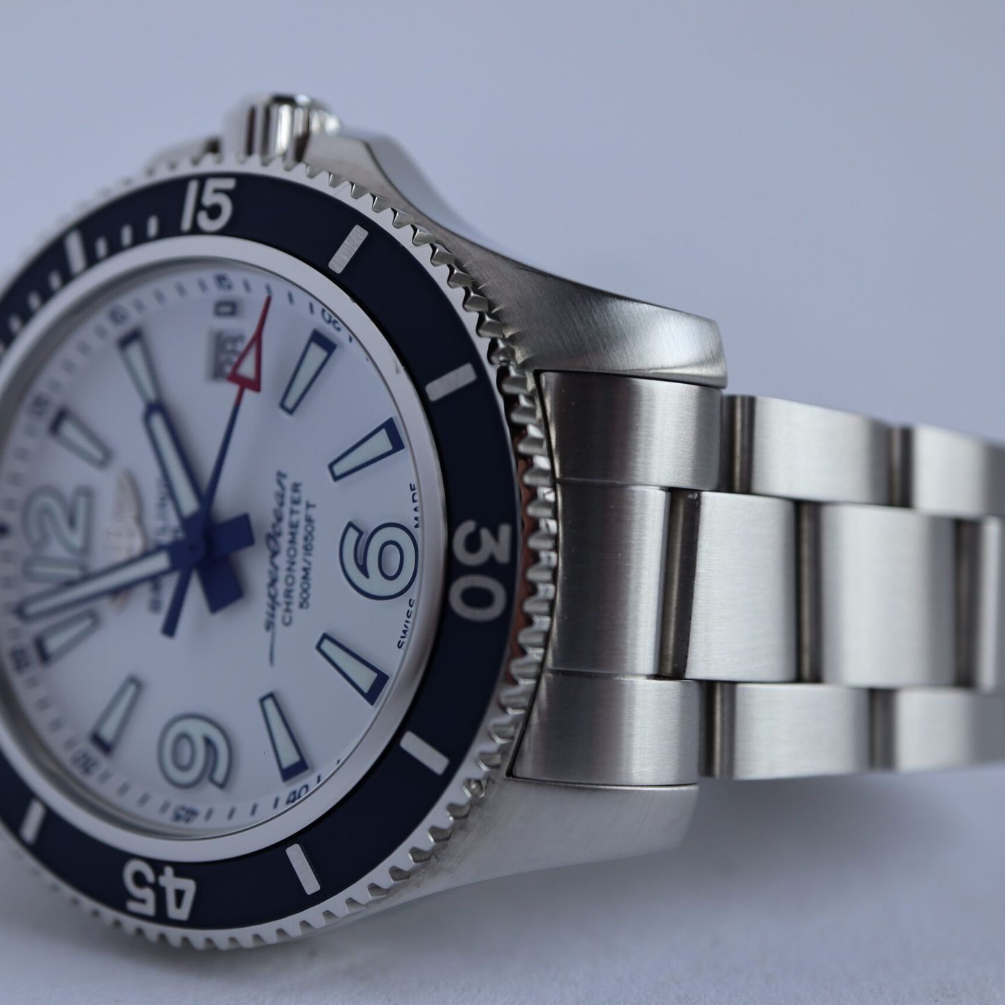 Breitling Superocean 42 A17366D81A1A1 (2022) - Wit wijzerplaat 42mm Staal (3/8)