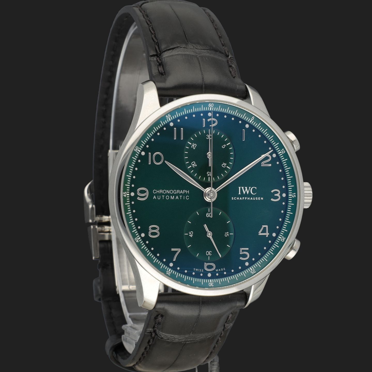 IWC Portuguese Chronograph IW371615 (2022) - Groen wijzerplaat 41mm Staal (4/8)