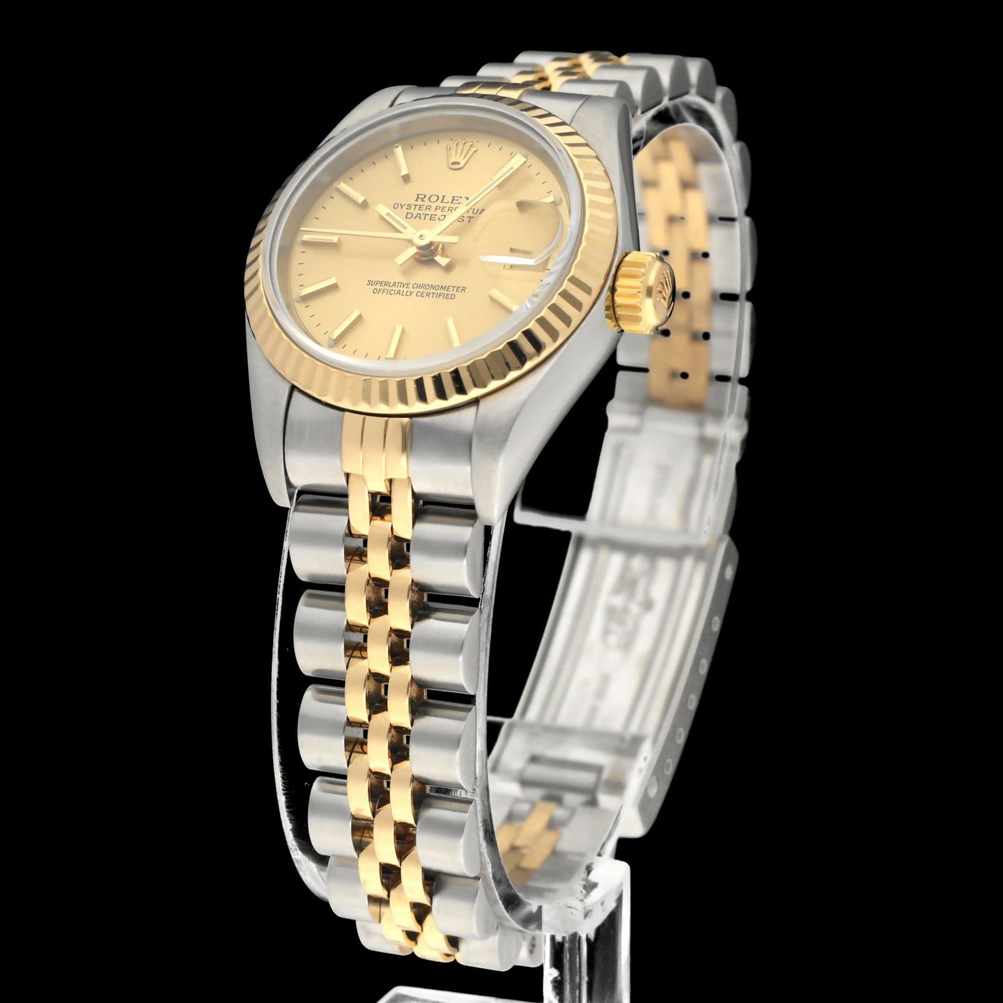 Rolex Lady-Datejust 79173 (2001) - Champagne dial 26 mm Gold/Steel case (4/8)