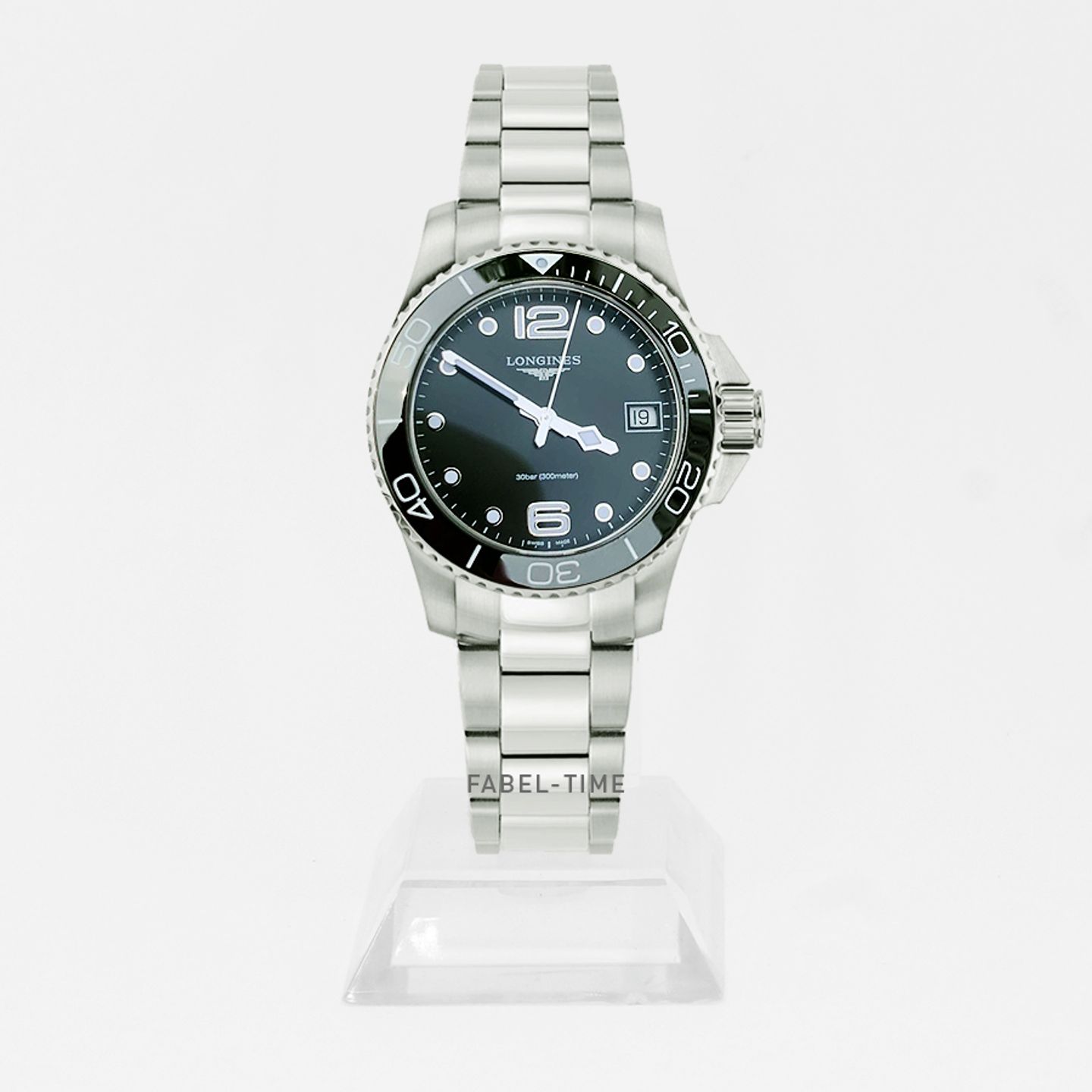 Longines HydroConquest L3.370.4.56.6 (2024) - Zwart wijzerplaat 32mm Staal (1/1)