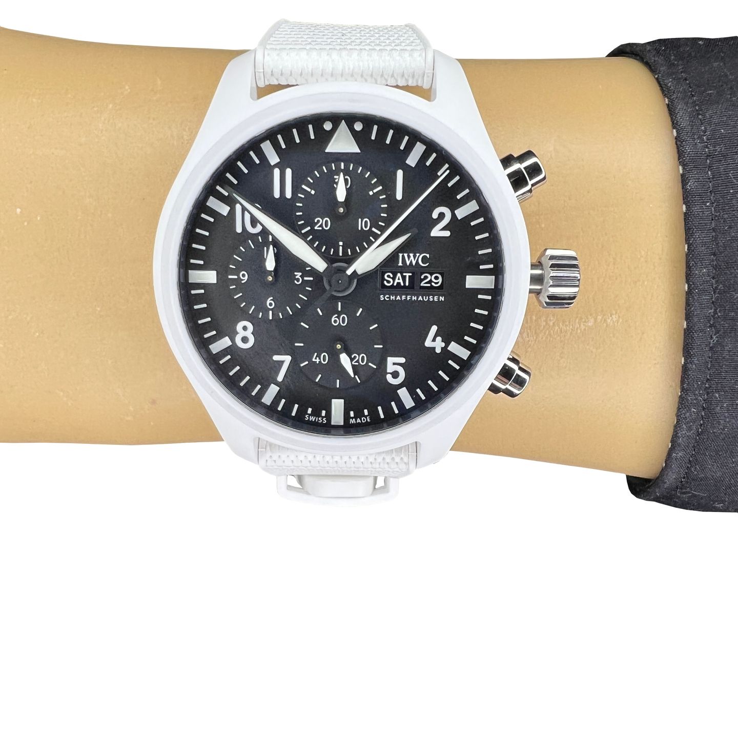 IWC Pilot Chronograph Top Gun IW389105 (2022) - Black dial 45 mm Ceramic case (2/8)