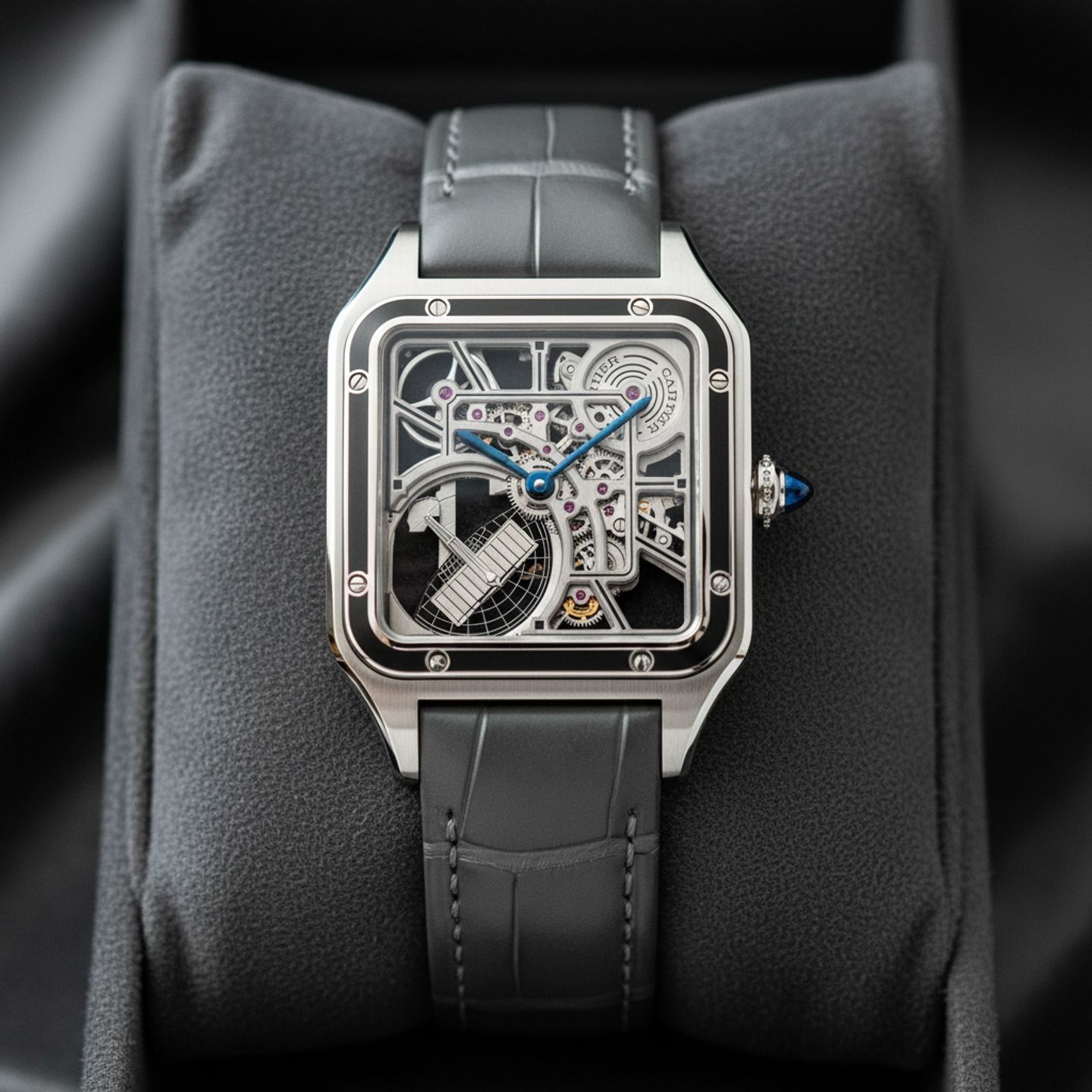 Cartier Santos Dumont WHSA0044 (2025) - Transparent dial 34 mm Steel case (4/4)