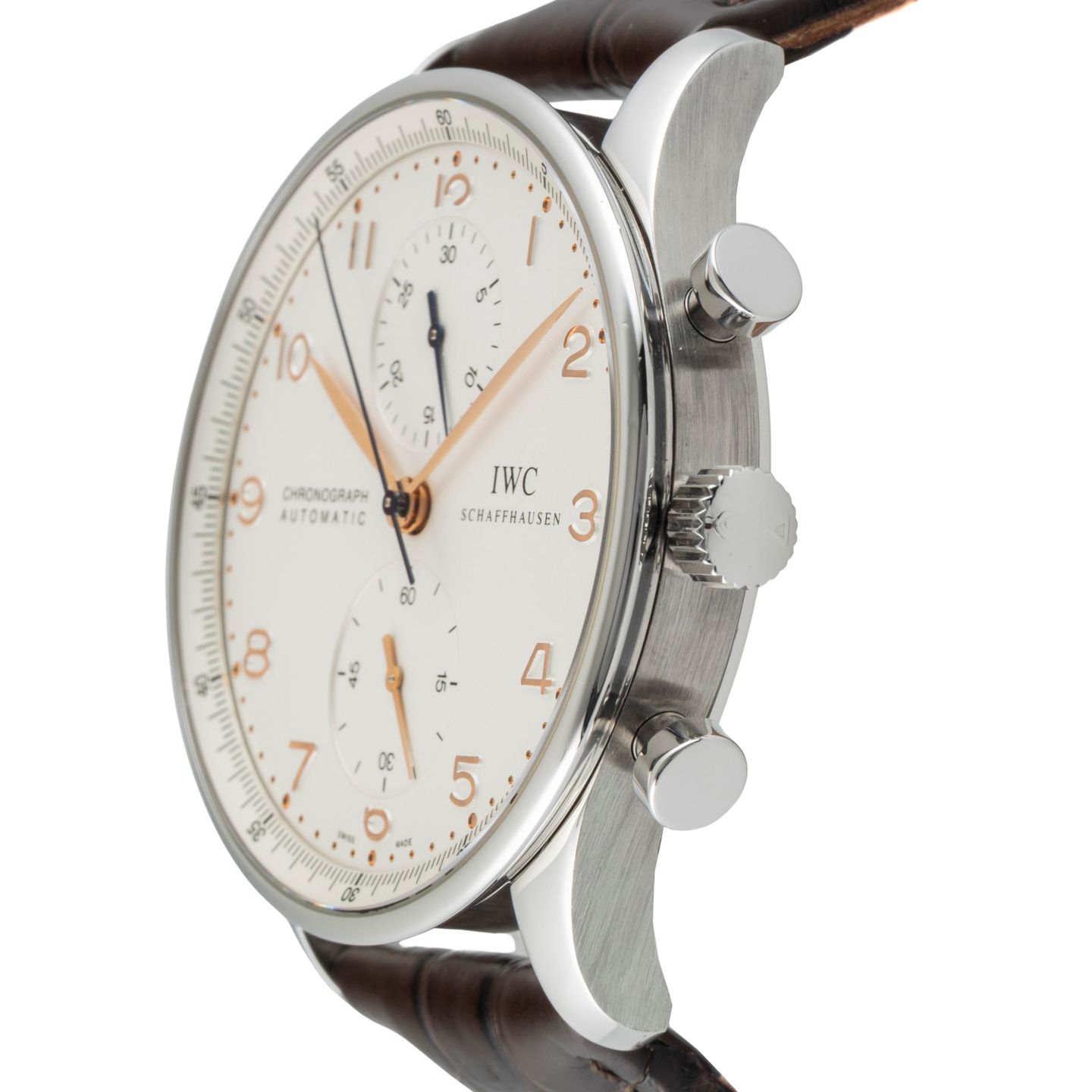 IWC Portuguese Chronograph IW371401 (2000) - Silver dial 41 mm Steel case (6/8)