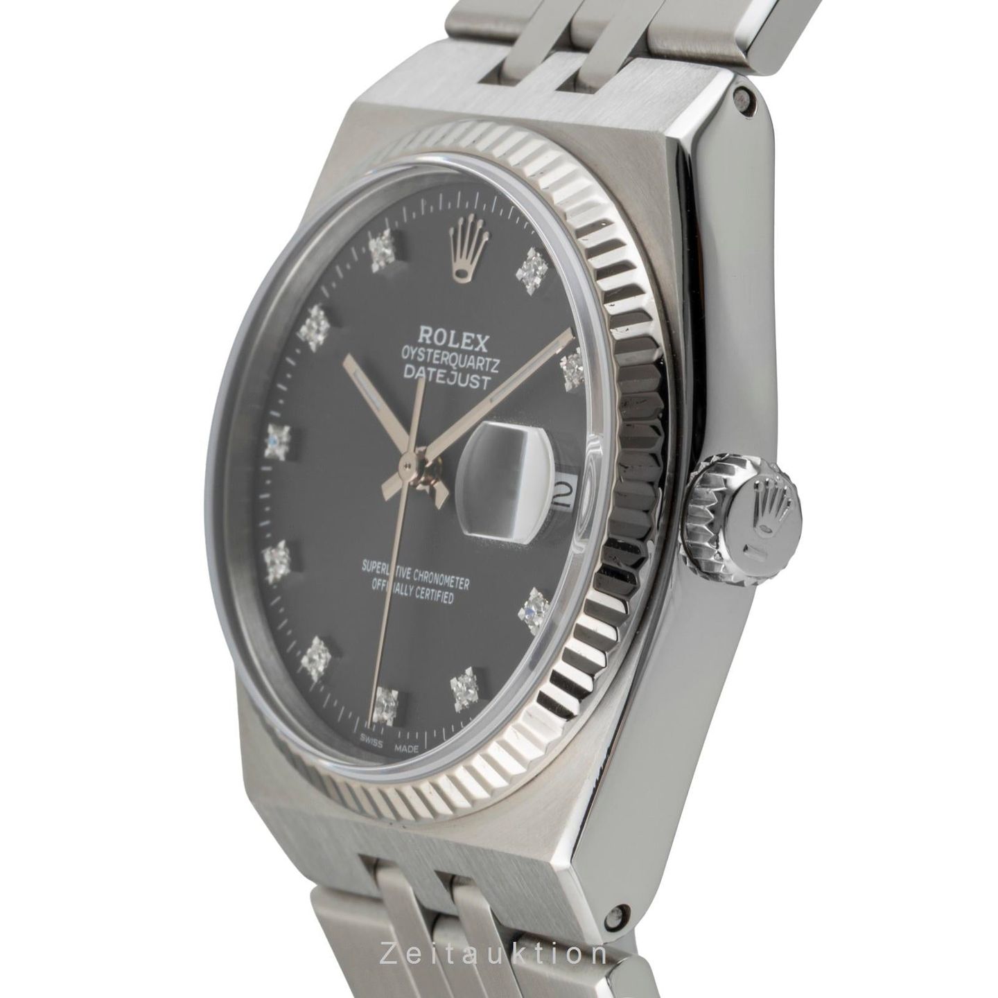 Rolex Datejust Oysterquartz 17014 (1984) - Grey dial 36 mm Gold/Steel case (5/8)