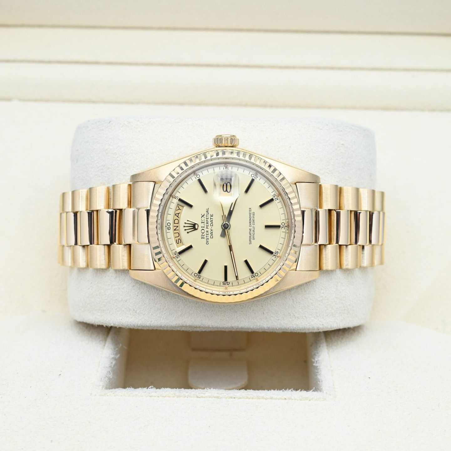 Rolex Day-Date 1803 (1974) - Champagne dial 36 mm Yellow Gold case (5/7)