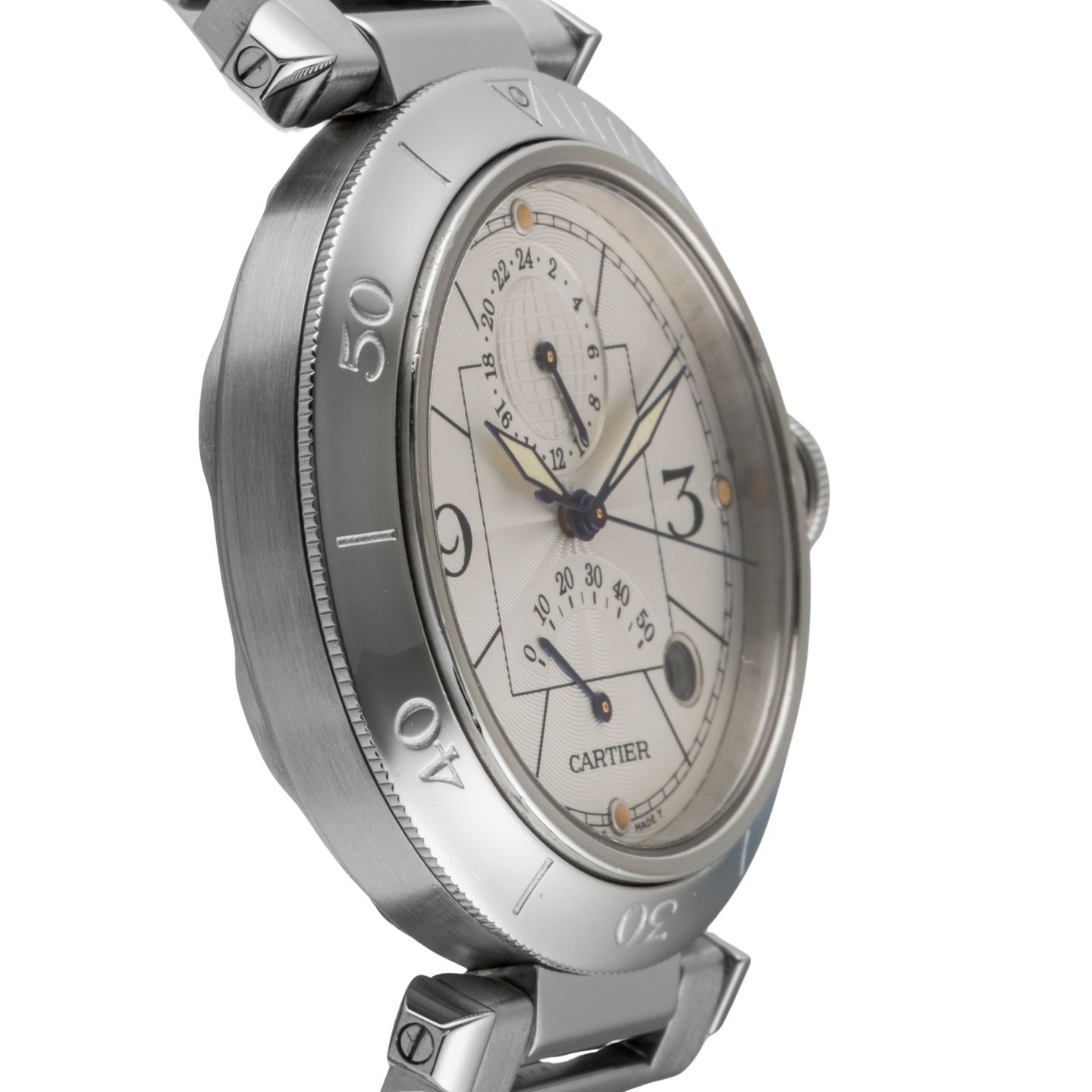 Cartier Pasha W31037H3 (2005) - Silver dial 38 mm Steel case (7/8)