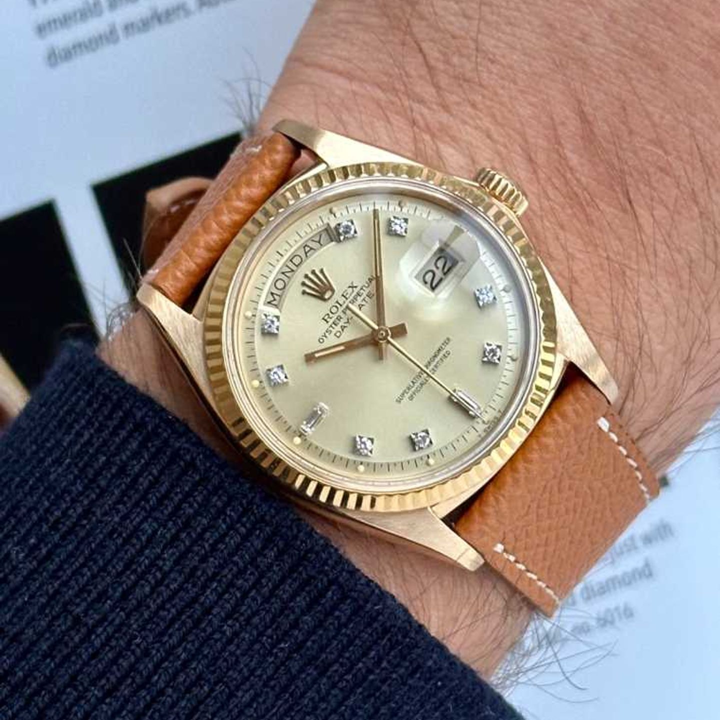 Rolex Day-Date 1803 (1971) - Gold dial 36 mm Yellow Gold case (2/8)