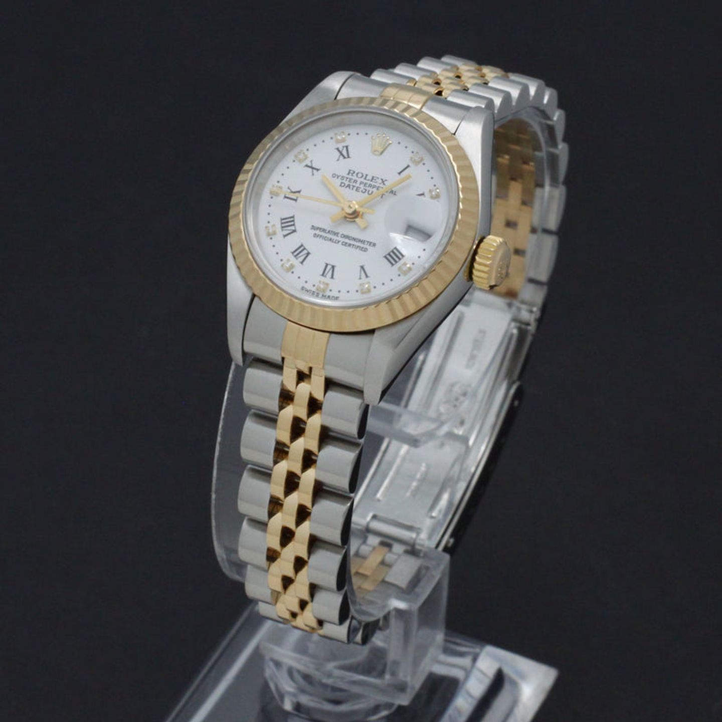 Rolex Lady-Datejust 79173 (2003) - White dial 26 mm Gold/Steel case (2/7)