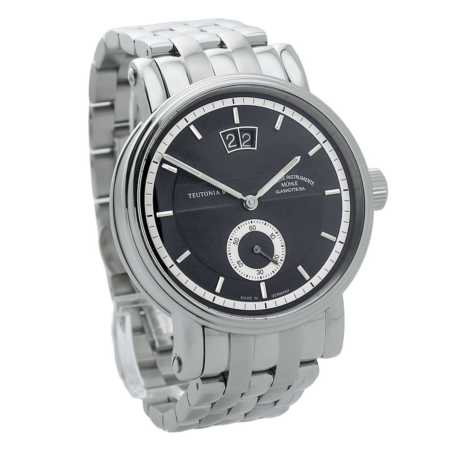 Mühle Glashütte Teutonia II M1-10-25 (2007) - Zilver wijzerplaat 44mm Staal (3/8)