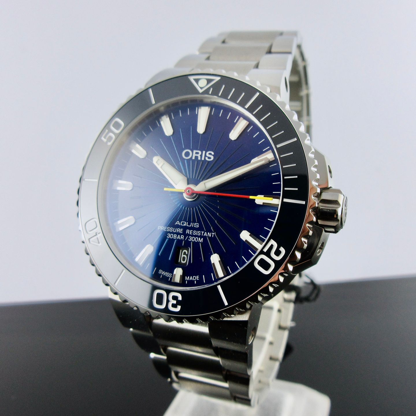 Oris Aquis 01 733 7766 4485-Set (2024) - Blauw wijzerplaat 42mm Staal (1/8)