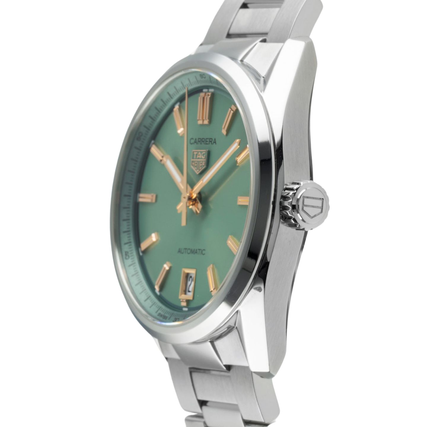 TAG Heuer Carrera WBN2312.BA0001 (Onbekend (willekeurig serienummer)) - Groen wijzerplaat 36mm Staal (6/8)