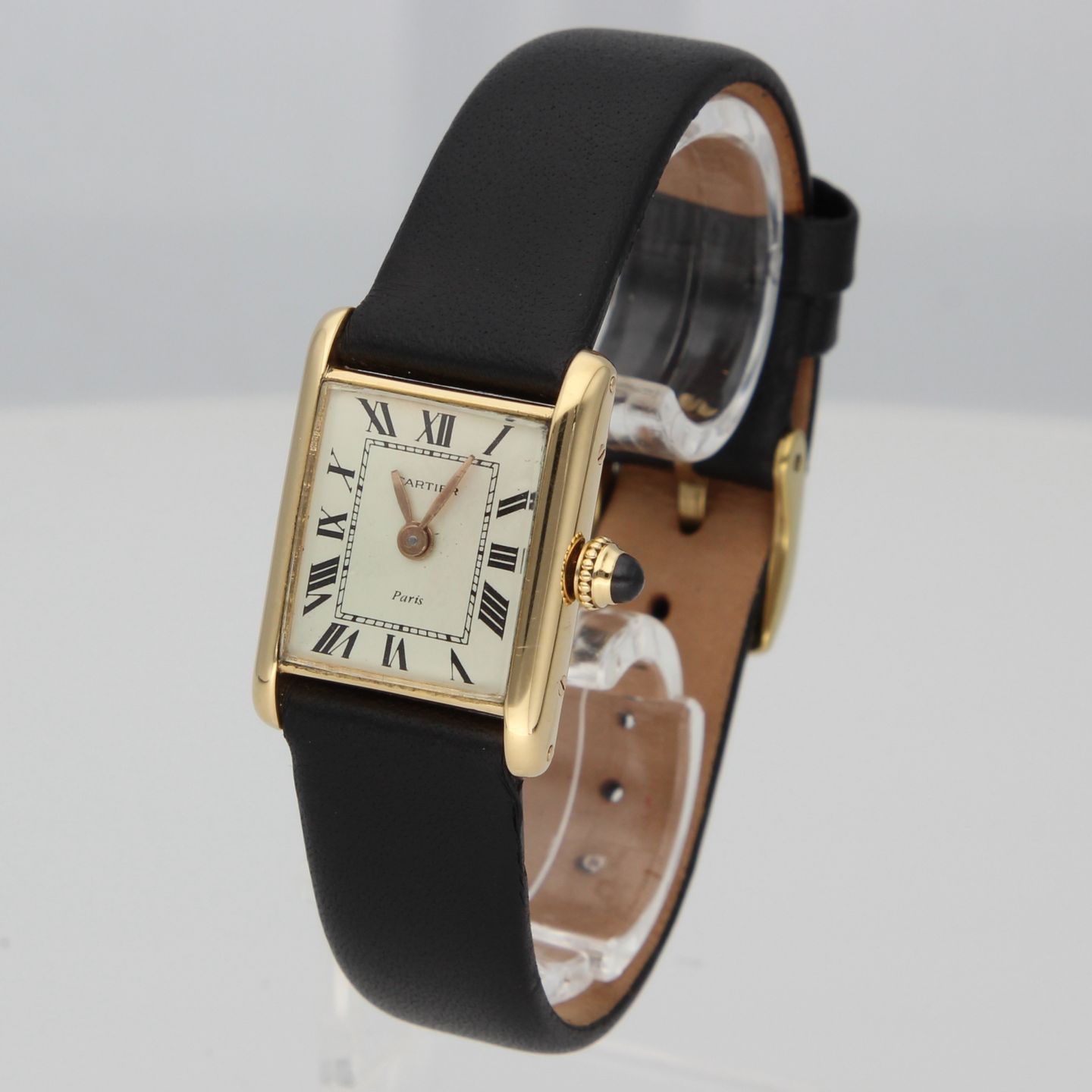 Cartier Tank 6711 (Unknown (random serial)) - Silver dial 25 mm Yellow Gold case (4/8)