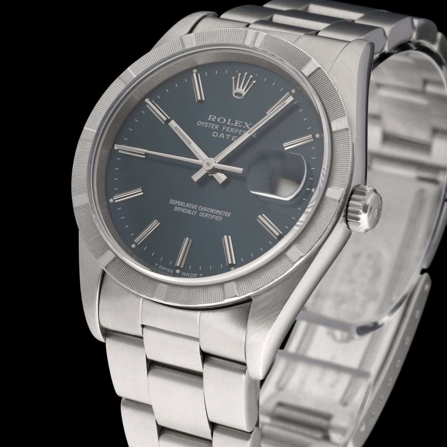 Rolex Oyster Perpetual Date 15210 (1993) - Blue dial 34 mm Steel case (6/7)