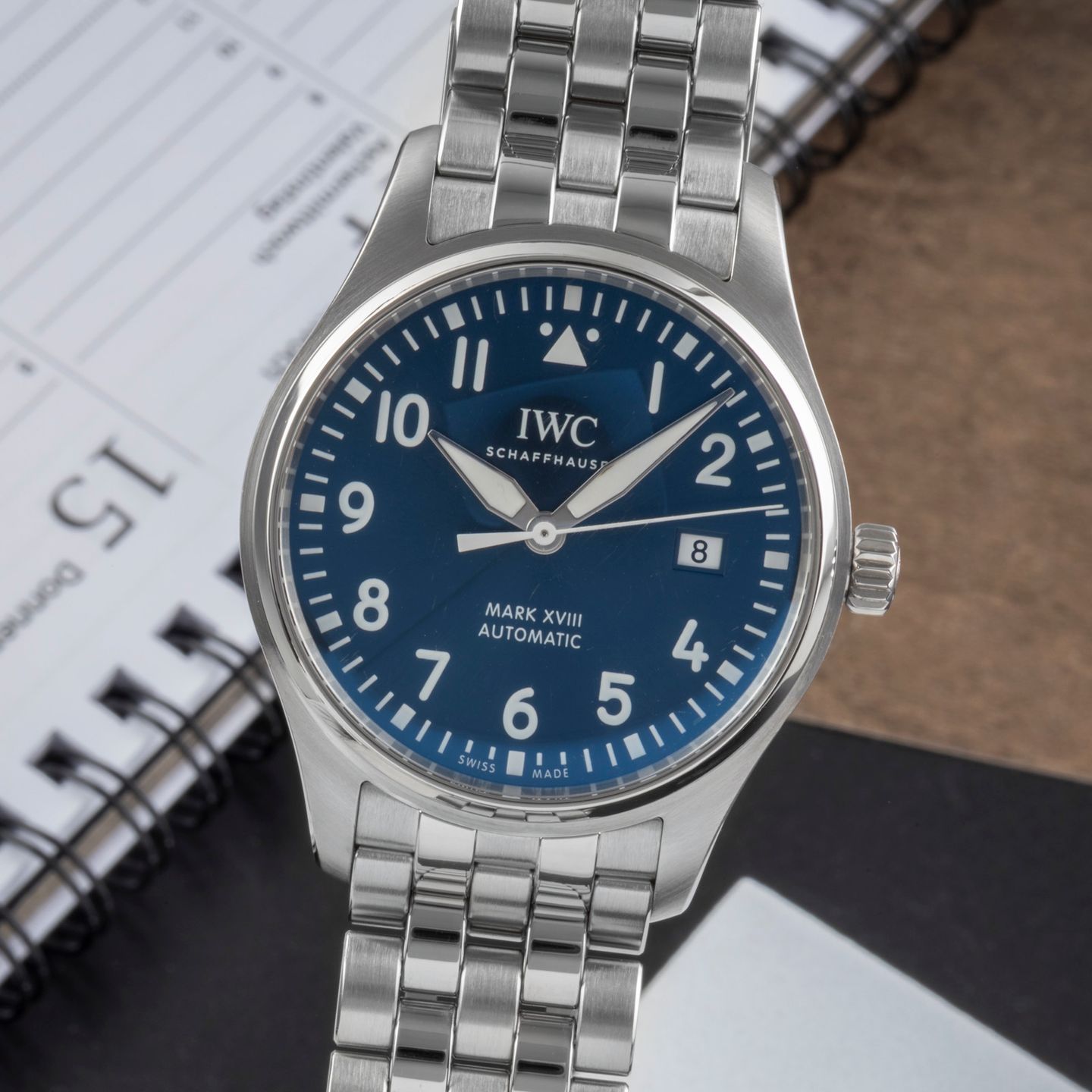 IWC Pilot Mark IW327014 (Unknown (random serial)) - Blue dial 40 mm Steel case (3/8)
