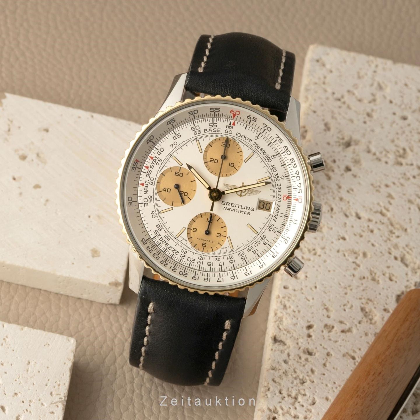 Breitling Old Navitimer 81610 (1994) - Zilver wijzerplaat 42mm Goud/Staal (3/8)