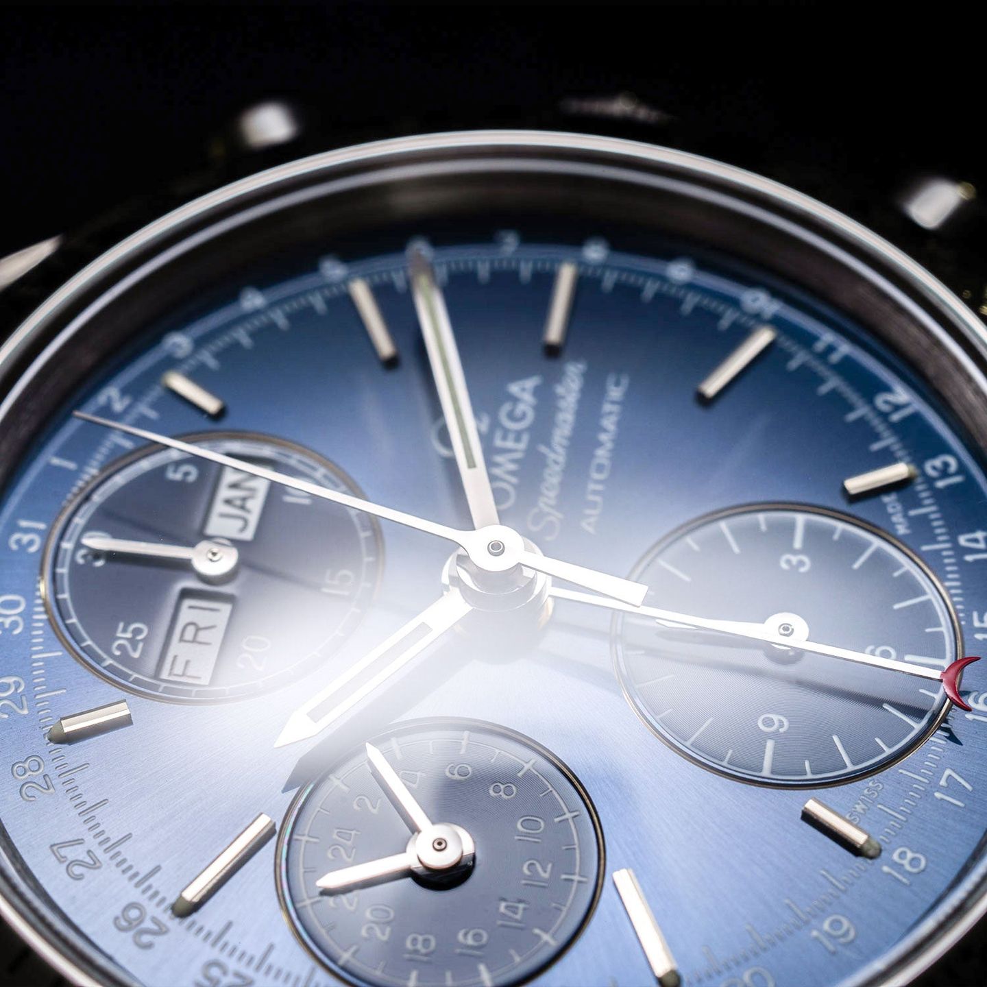Omega Speedmaster Day Date 3521.80.00 (Unknown (random serial)) - Blue dial 39 mm Steel case (3/5)