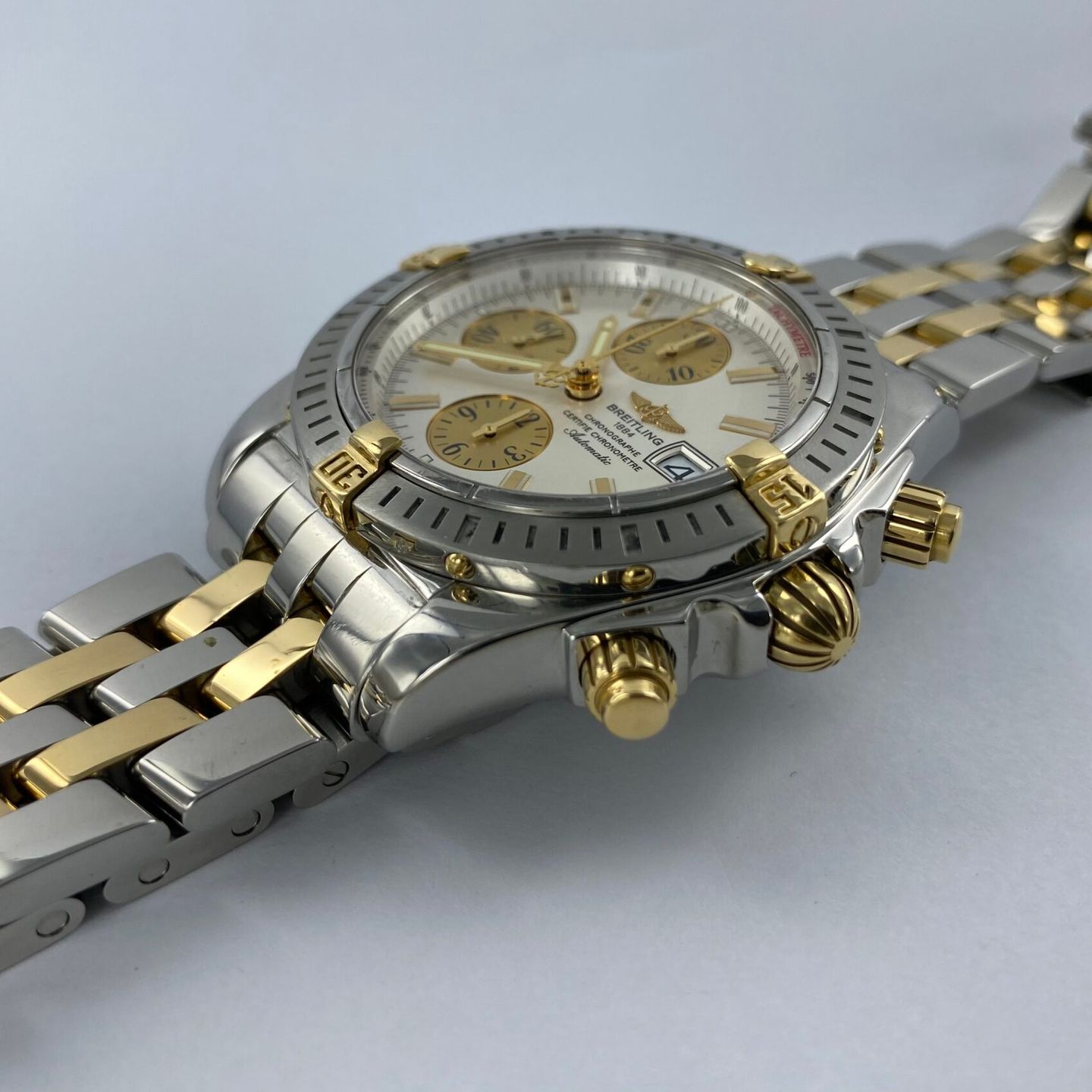 Breitling Chronomat Evolution B1335611/A571 (Unknown (random serial)) - White dial 44 mm Gold/Steel case (5/7)