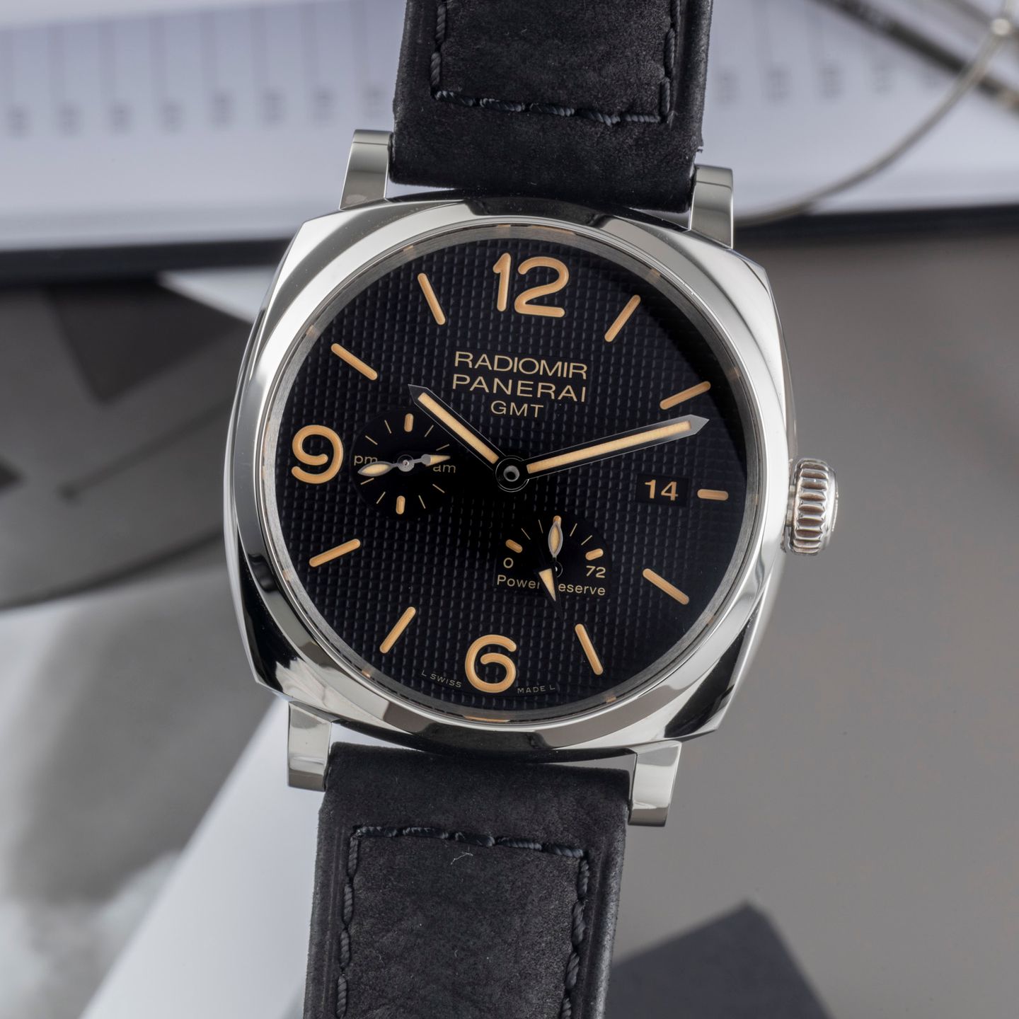 Panerai Radiomir 1940 3 Days PAM00628 (Onbekend (willekeurig serienummer)) - Zwart wijzerplaat 45mm Staal (3/8)