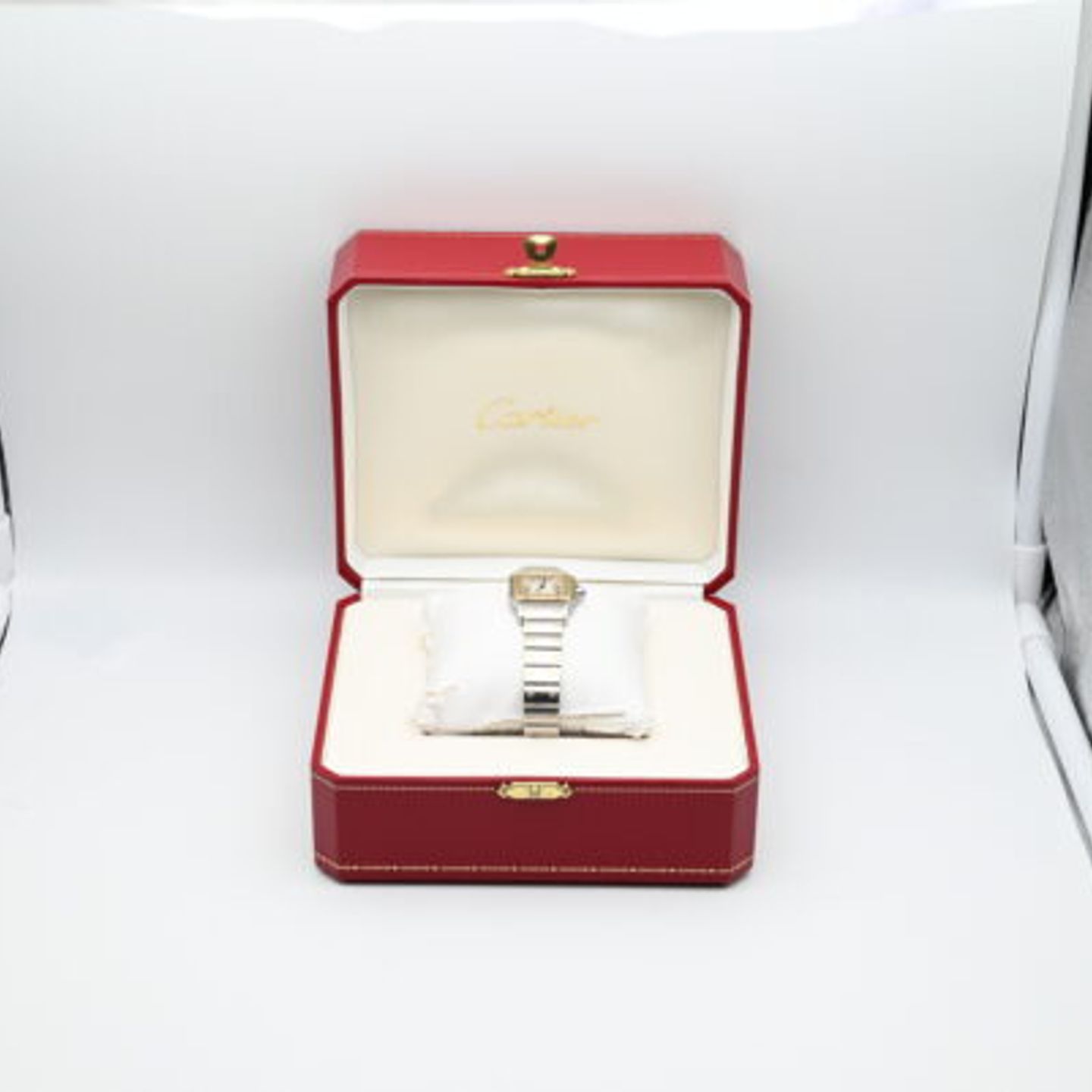 Cartier Santos Galbée 1567 (Unknown (random serial)) - White dial 24 mm Gold/Steel case (2/7)