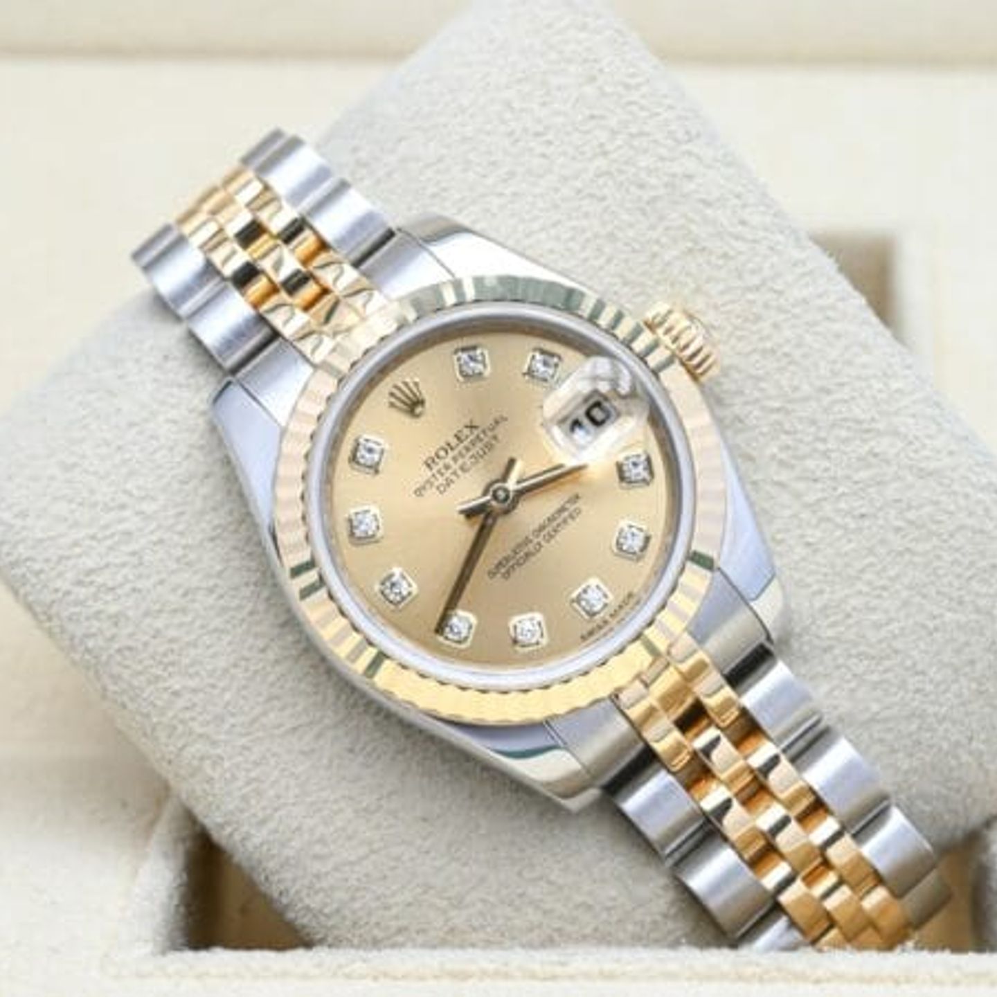 Rolex Lady-Datejust 179173 (2011) - Champagne dial 26 mm Gold/Steel case (1/7)