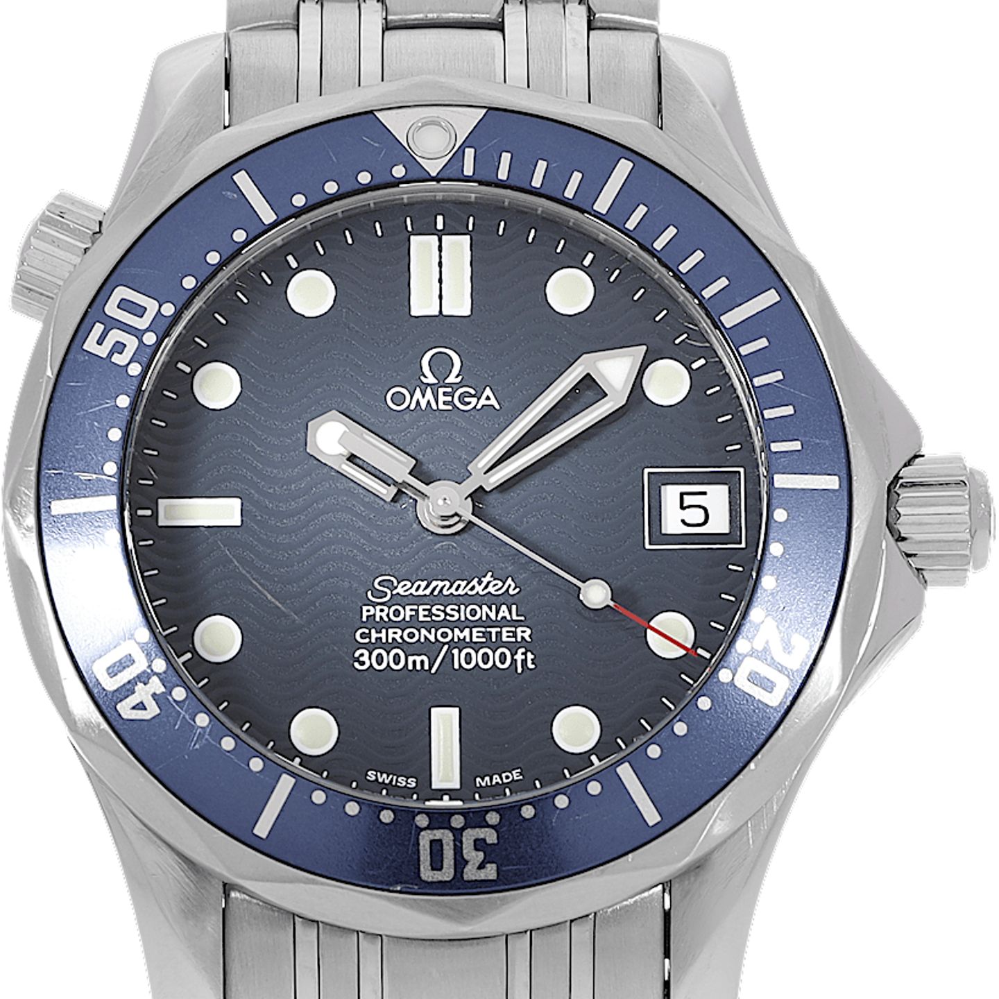 Omega Seamaster Diver 300 M 2551.80.00 (2005) - Blauw wijzerplaat 36mm Staal (1/5)
