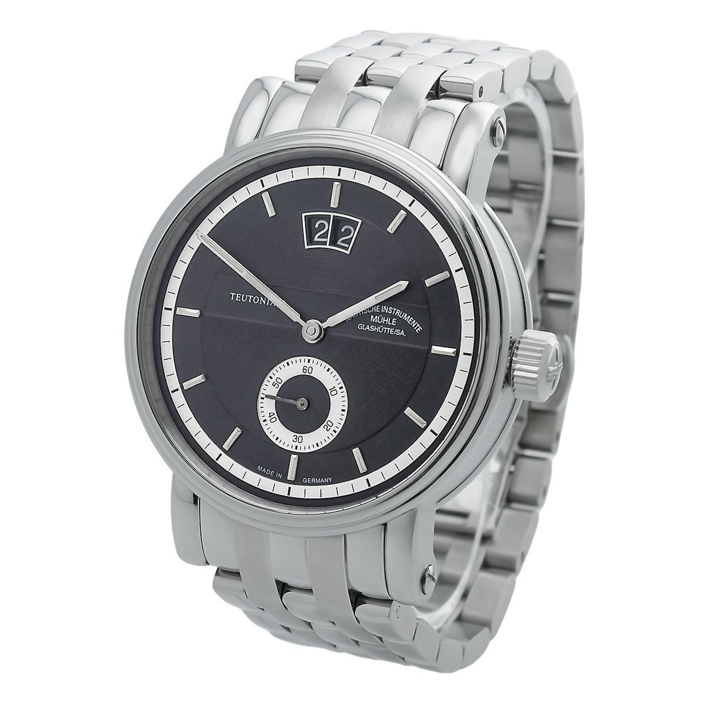 Mühle Glashütte Teutonia II M1-10-25 (2007) - Zilver wijzerplaat 44mm Staal (2/8)