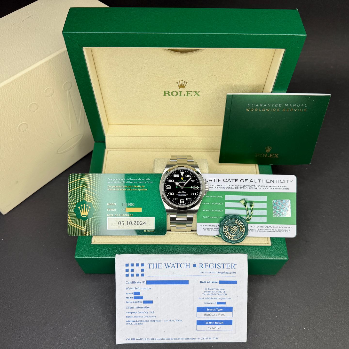 Rolex Air-King 126900 (2024) - Black dial 40 mm Steel case (3/8)