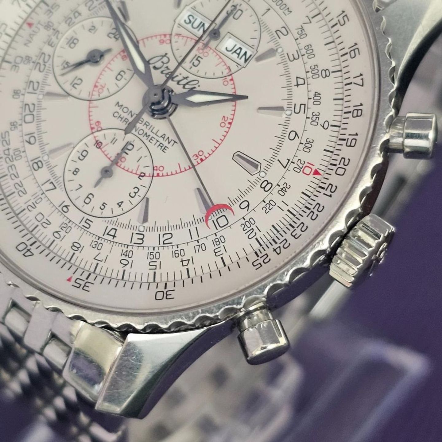 Breitling Montbrillant Datora A2133012 (2008) - Black dial 43 mm Steel case (3/4)