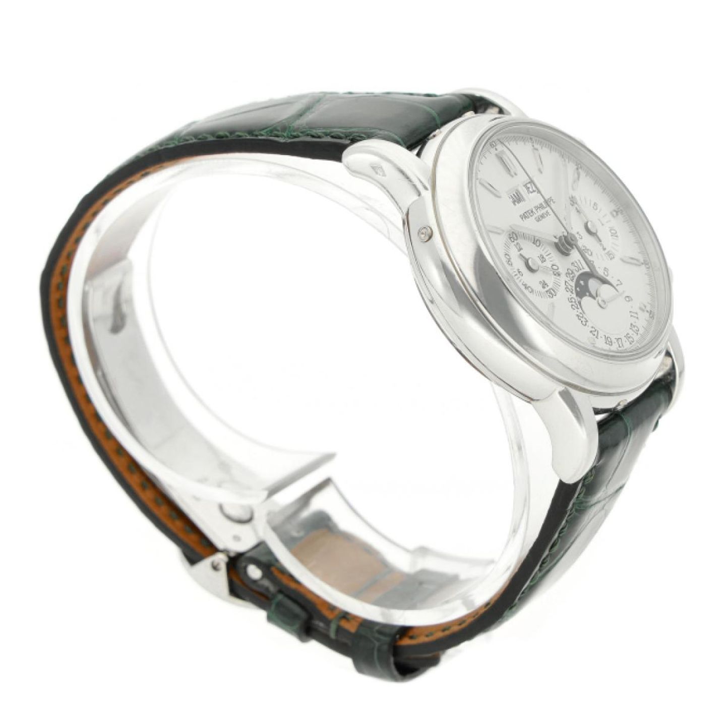 Patek Philippe Perpetual Calendar Chronograph 3970E (1998) - Silver dial 37 mm Yellow Gold case (6/7)