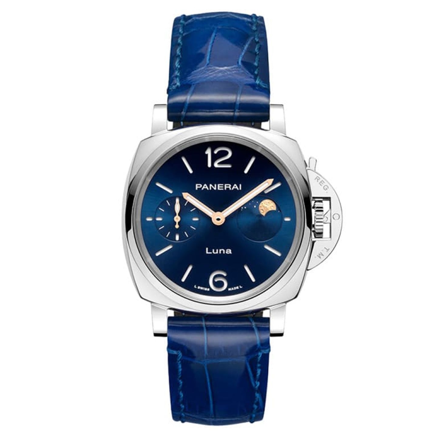 Panerai Luminor Due Luna PAM01179 (2024) - Blauw wijzerplaat 38mm Staal (1/1)