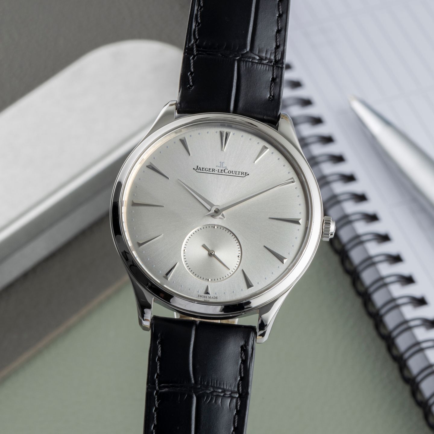 Jaeger-LeCoultre Master Grande Ultra Thin Q1278420 (Onbekend (willekeurig serienummer)) - Zilver wijzerplaat 39mm Staal (3/8)