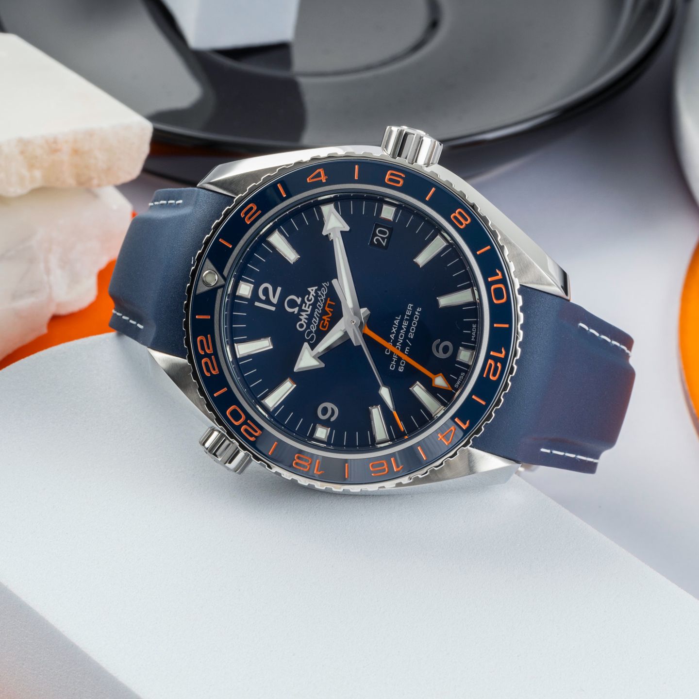 Omega Seamaster Planet Ocean 232.32.44.22.03.001 (Onbekend (willekeurig serienummer)) - Blauw wijzerplaat 44mm Staal (2/8)