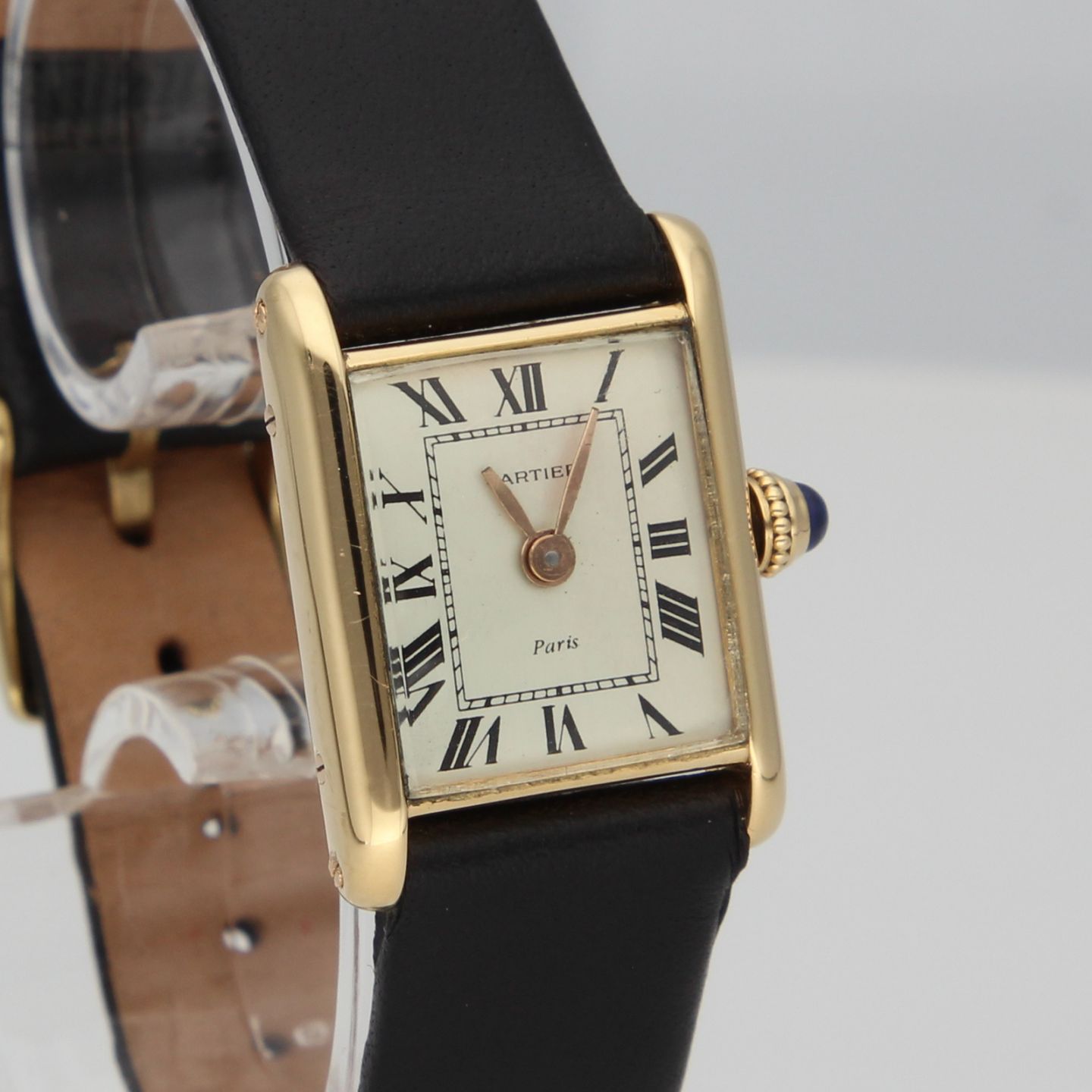 Cartier Tank 6711 (Unknown (random serial)) - Silver dial 25 mm Yellow Gold case (3/8)