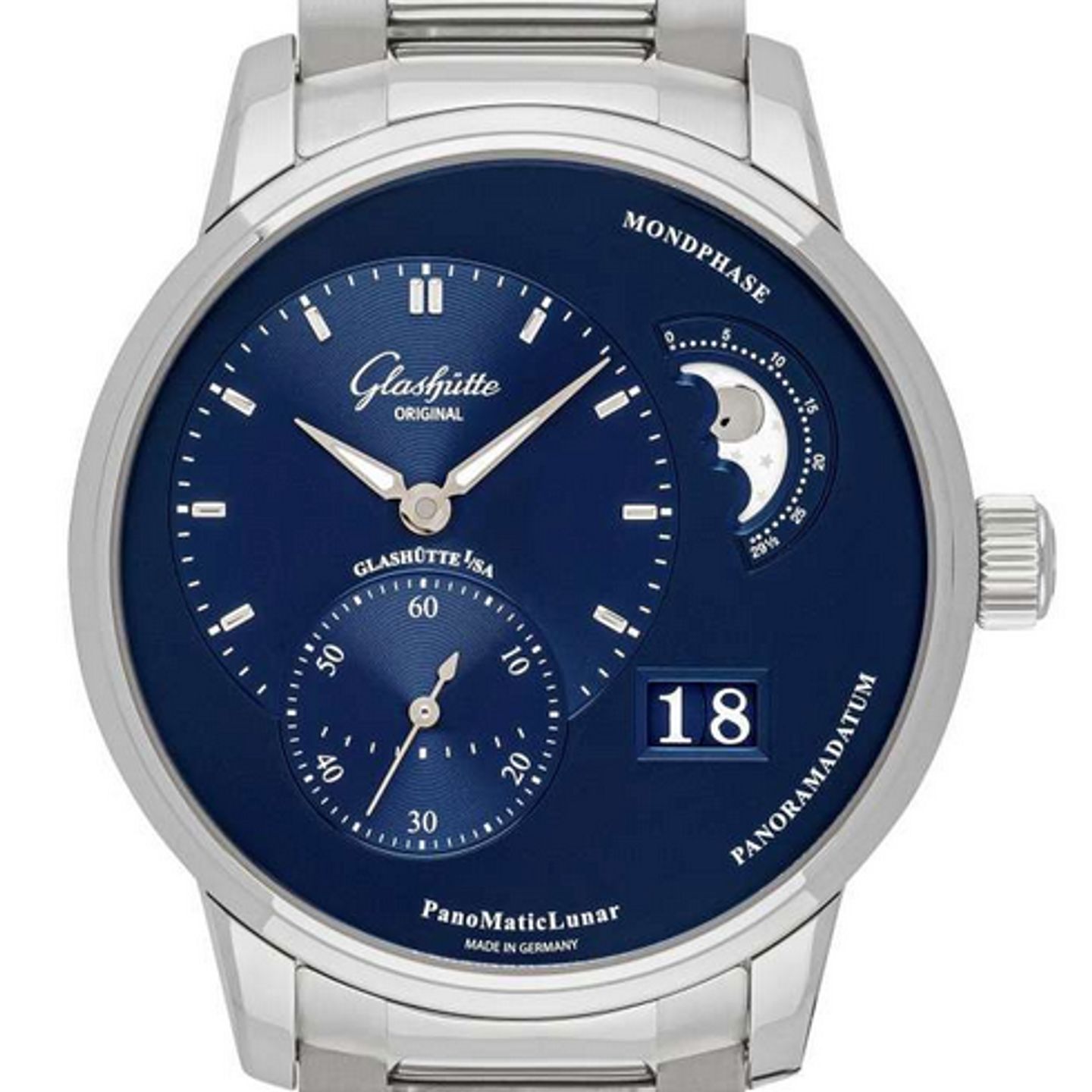 Glashütte Original PanoMaticLunar 1-90-02-46-32-71 (2024) - Blue dial 40 mm Steel case (1/1)