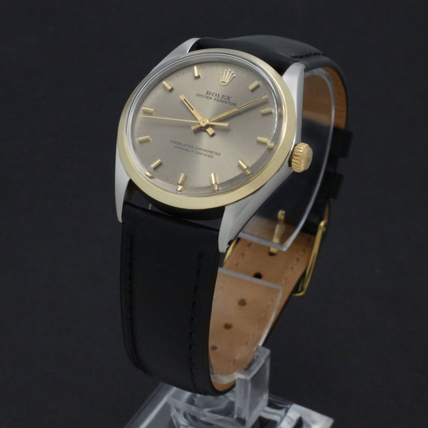 Rolex Oyster Perpetual 1002 (1968) - Grey dial 34 mm Gold/Steel case (4/7)