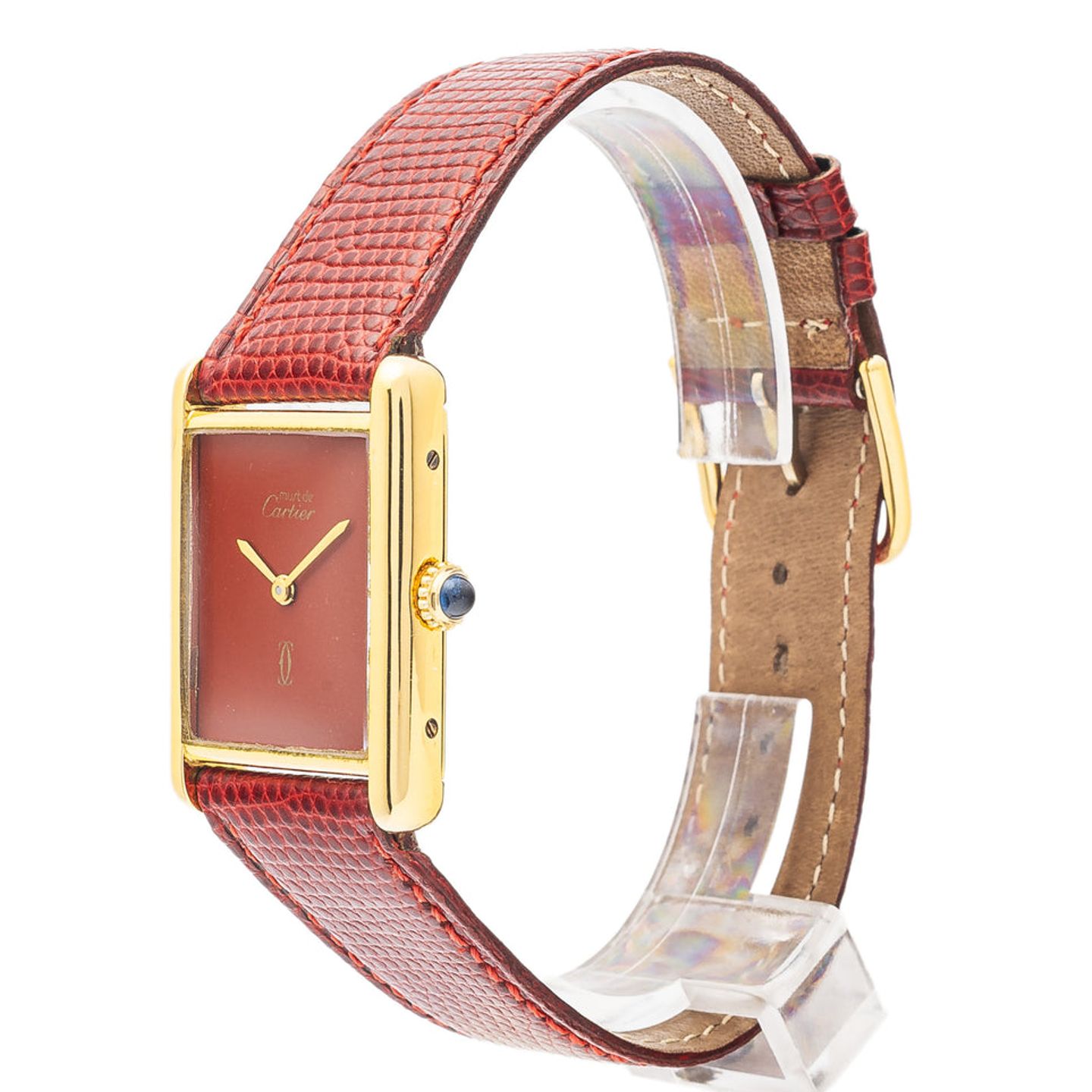 Cartier Tank 6 (Unknown (random serial)) - Red dial 30 mm Silver case (4/5)