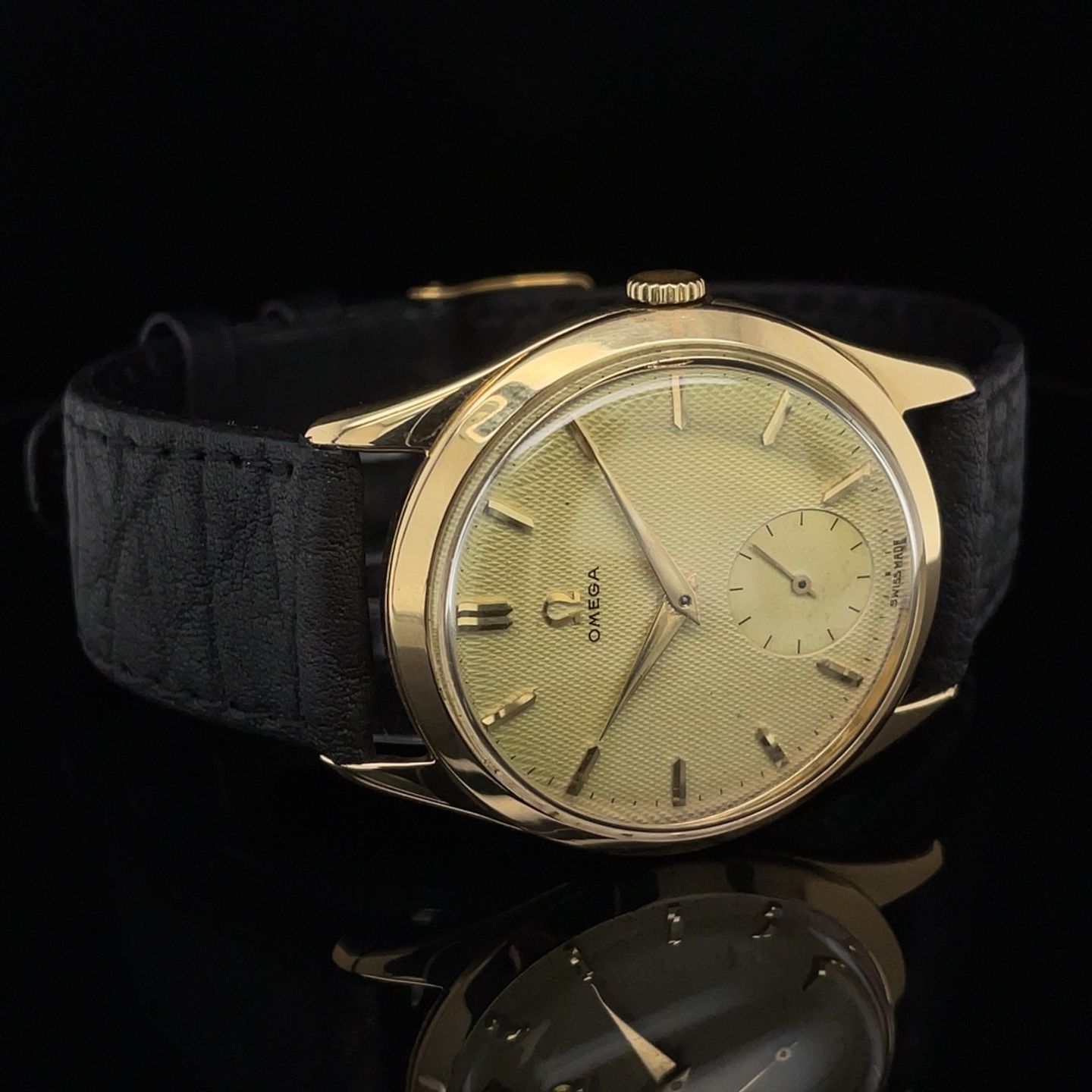 Omega Vintage Omega Dresswatch 18K (Unknown (random serial)) - Gold dial 35 mm Yellow Gold case (8/8)