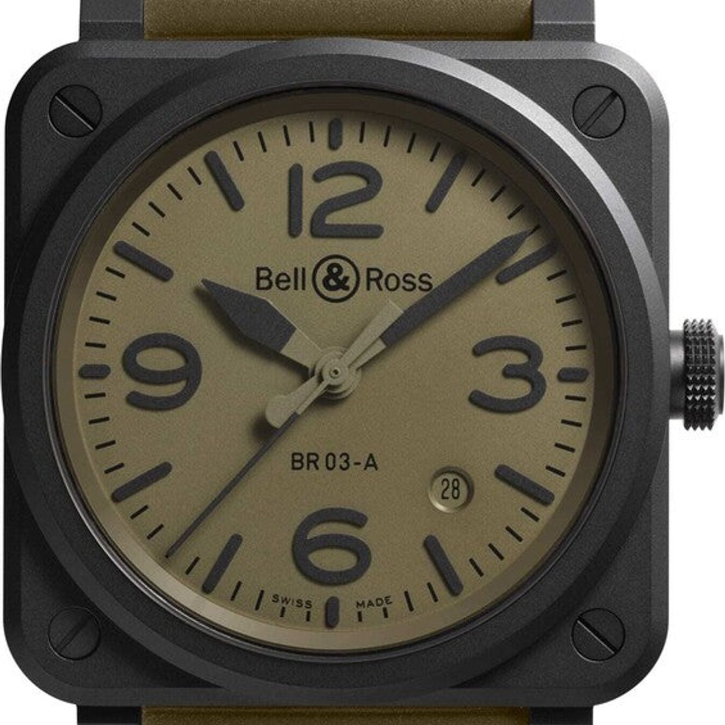 Bell & Ross BR 03 BR03A-MIL-CE/SRB (2026) - Groen wijzerplaat 42mm Keramiek (1/1)