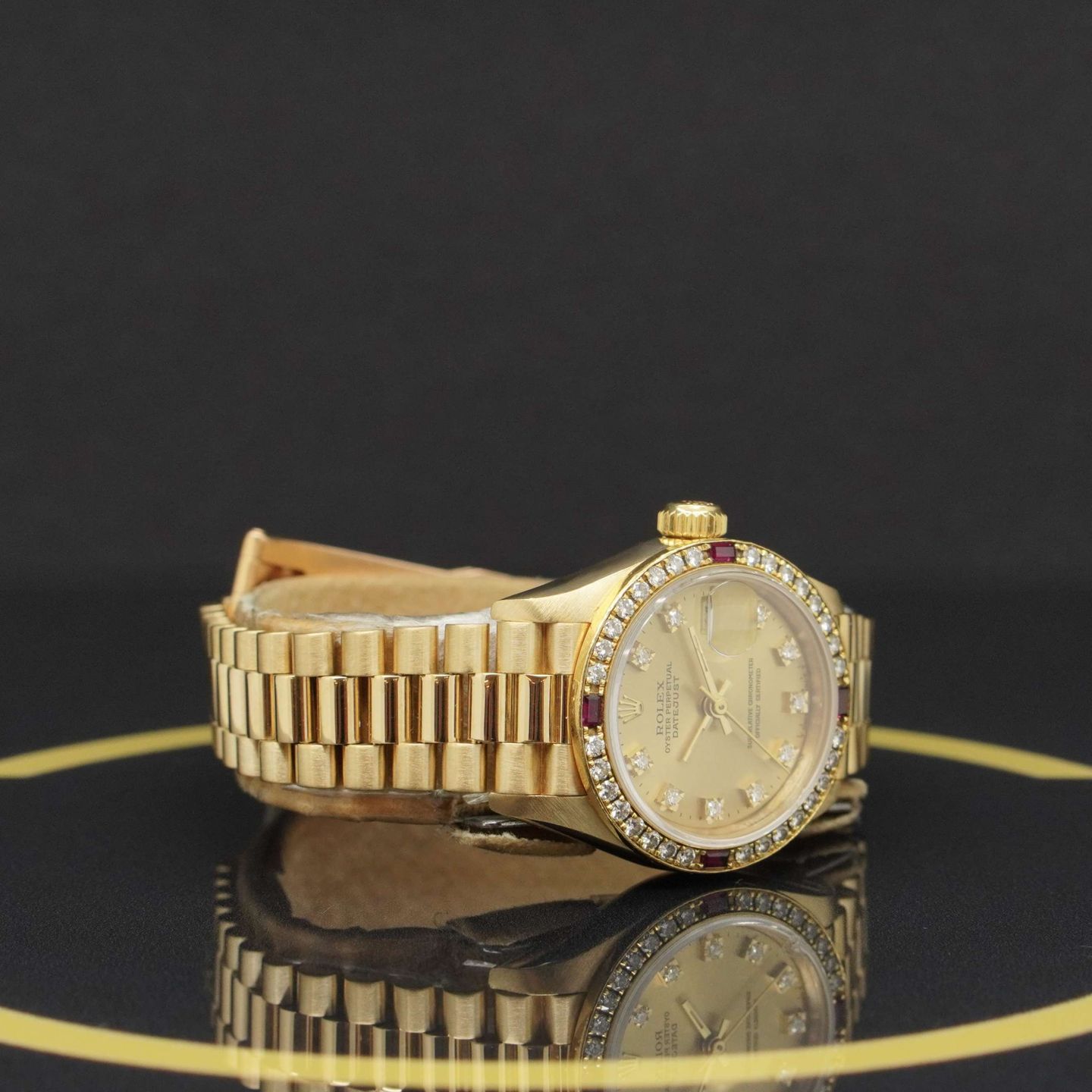 Rolex Lady-Datejust 69068 (1990) - Champagne wijzerplaat 26mm Geelgoud (5/7)