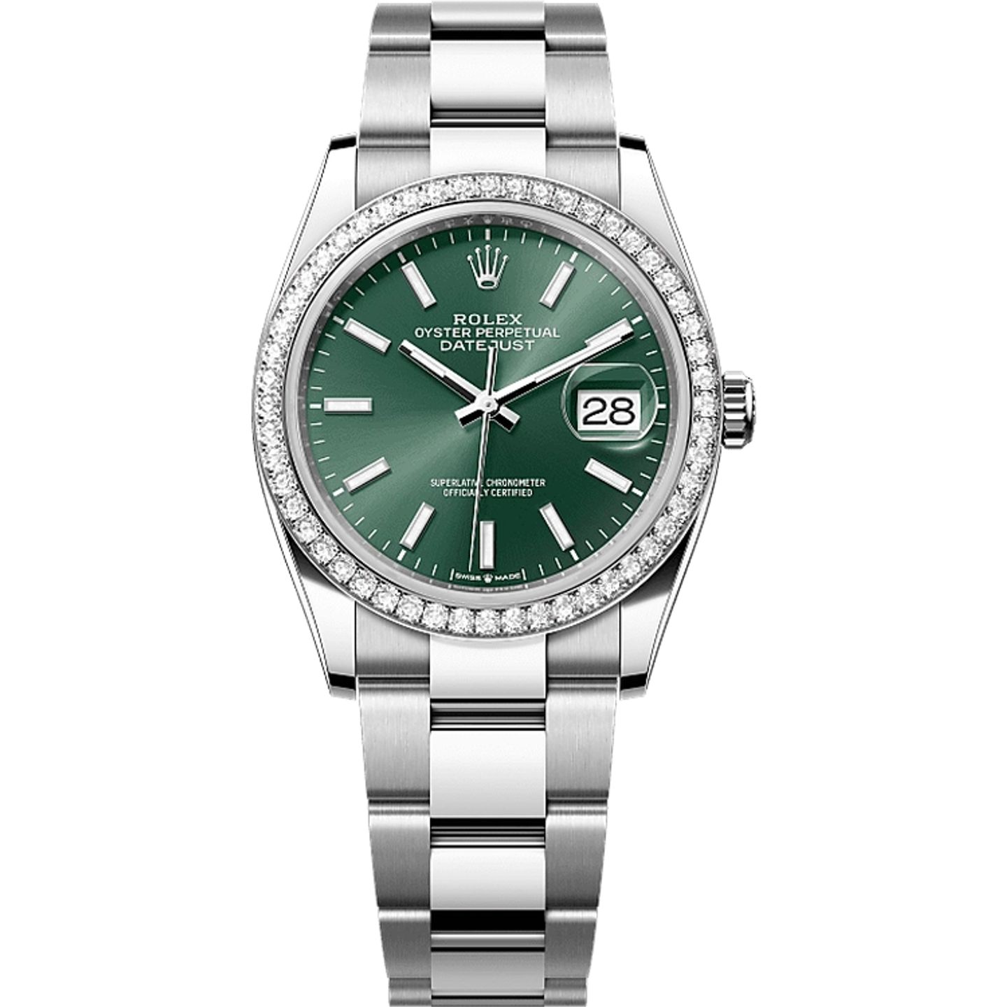 Rolex Datejust 36 126284RBR (2025) - Groen wijzerplaat 36mm Staal (1/1)