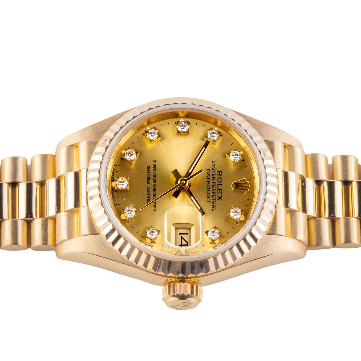 Rolex Lady-Datejust 69178 (1986) - Champagne dial 26 mm Yellow Gold case (6/8)