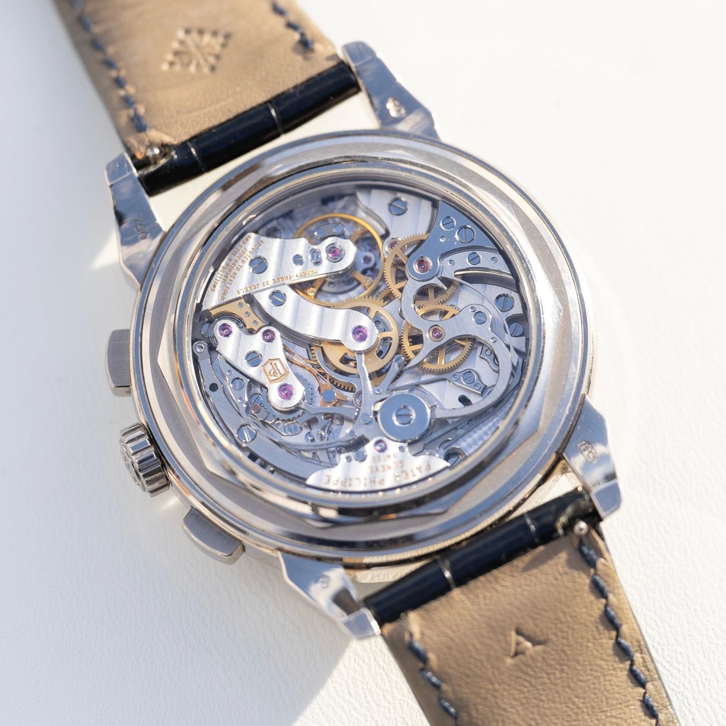 Patek Philippe Perpetual Calendar Chronograph 5270G-014 (2015) - Blauw wijzerplaat 41mm Witgoud (3/3)