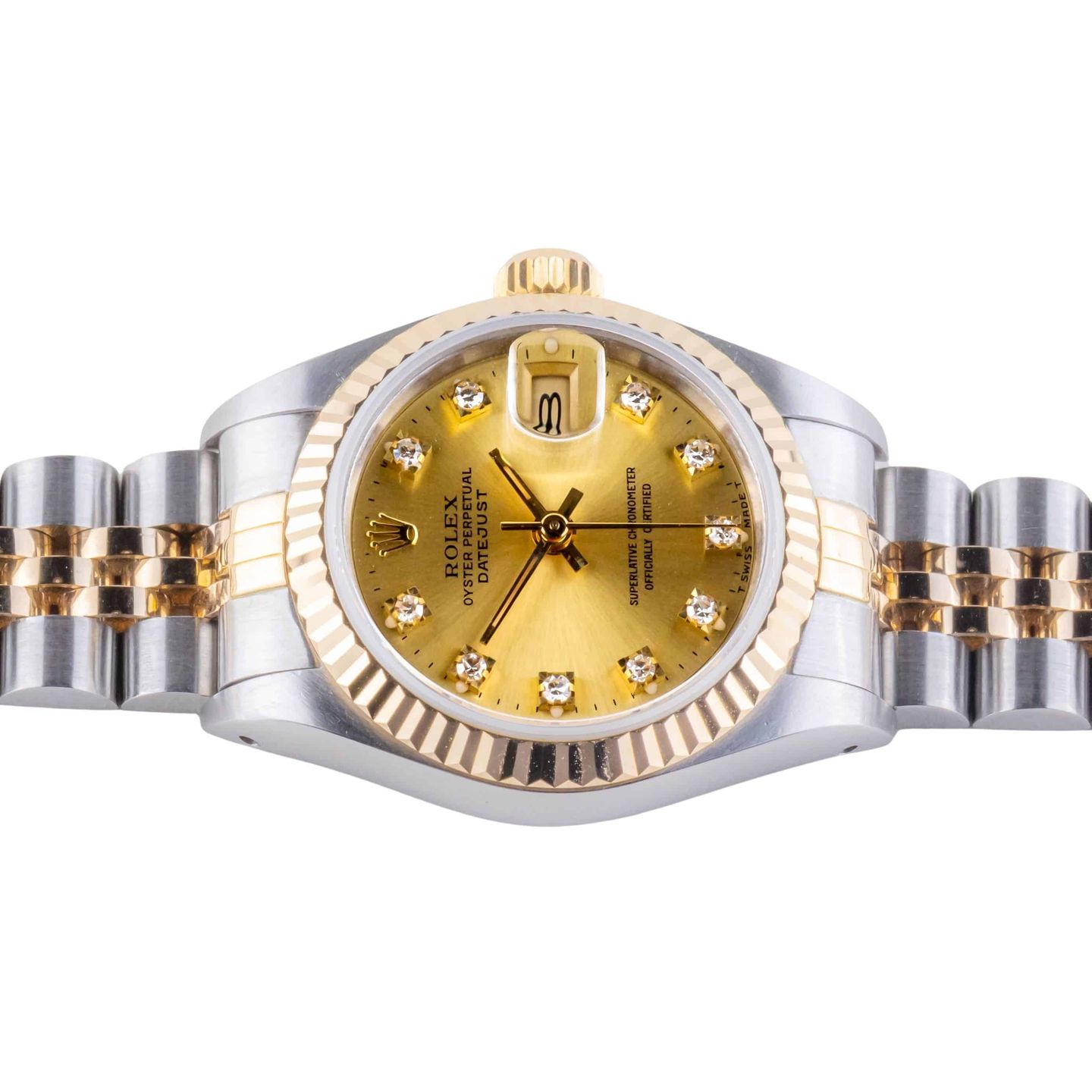 Rolex Lady-Datejust 69173 (1991) - Champagne dial 26 mm Gold/Steel case (5/8)