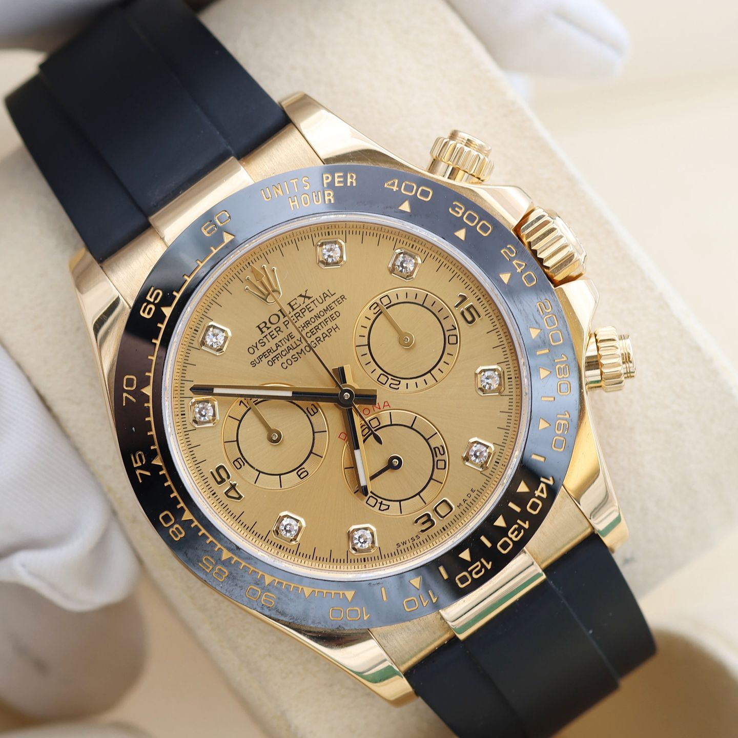 Rolex Daytona 116518LN (Onbekend (willekeurig serienummer)) - Champagne wijzerplaat 40mm Geelgoud (3/8)