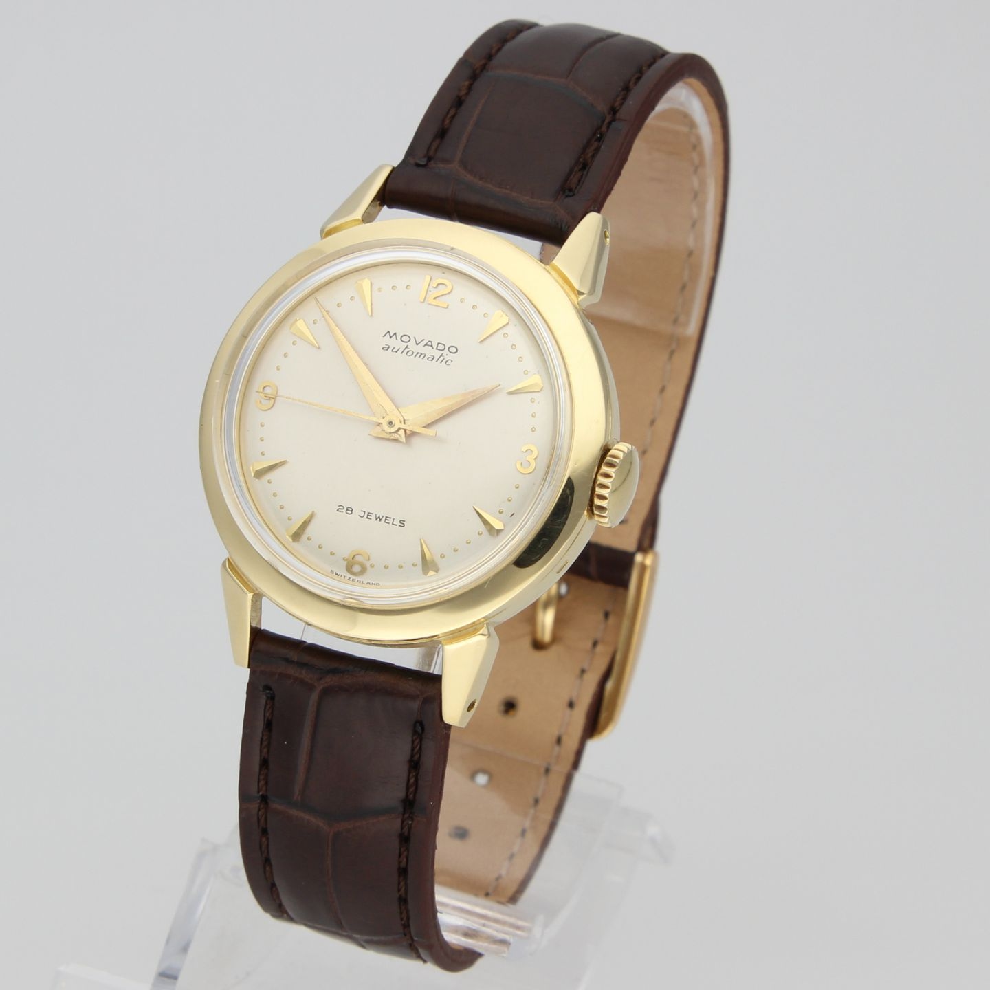 Movado Automatic 1161 (Unknown (random serial)) - Silver dial 30 mm Yellow Gold case (5/8)