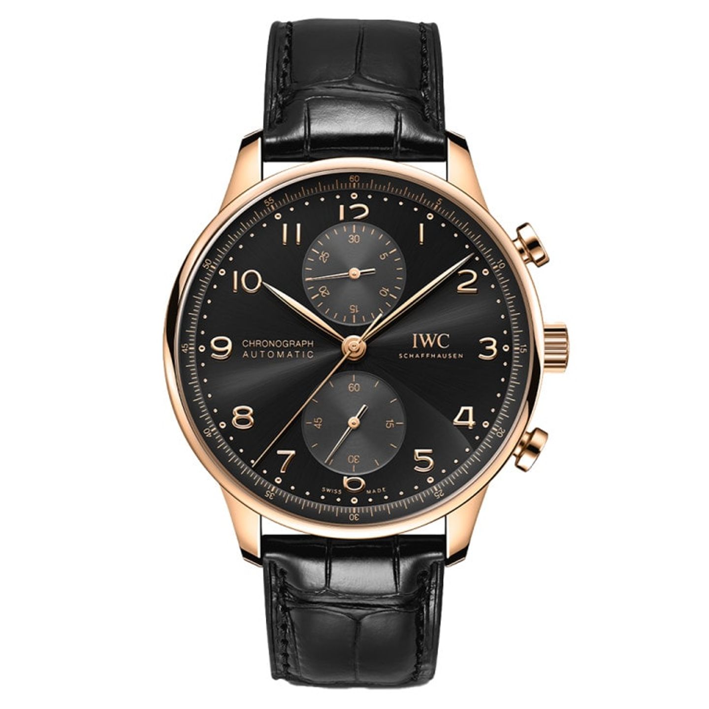 IWC Portuguese Chronograph IW371625 (2025) - Black dial 41 mm Rose Gold case (1/1)