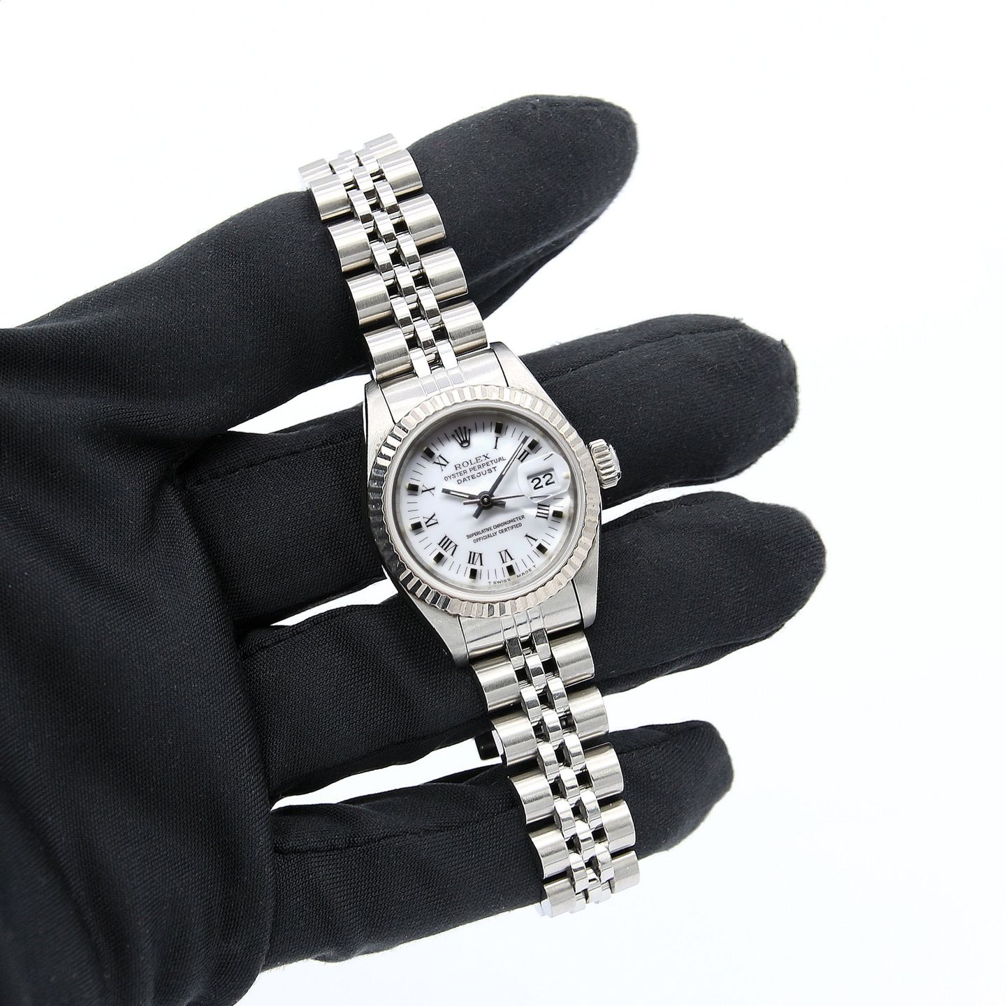 Rolex Lady-Datejust 69174 (Unknown (random serial)) - White dial 26 mm Steel case (2/8)